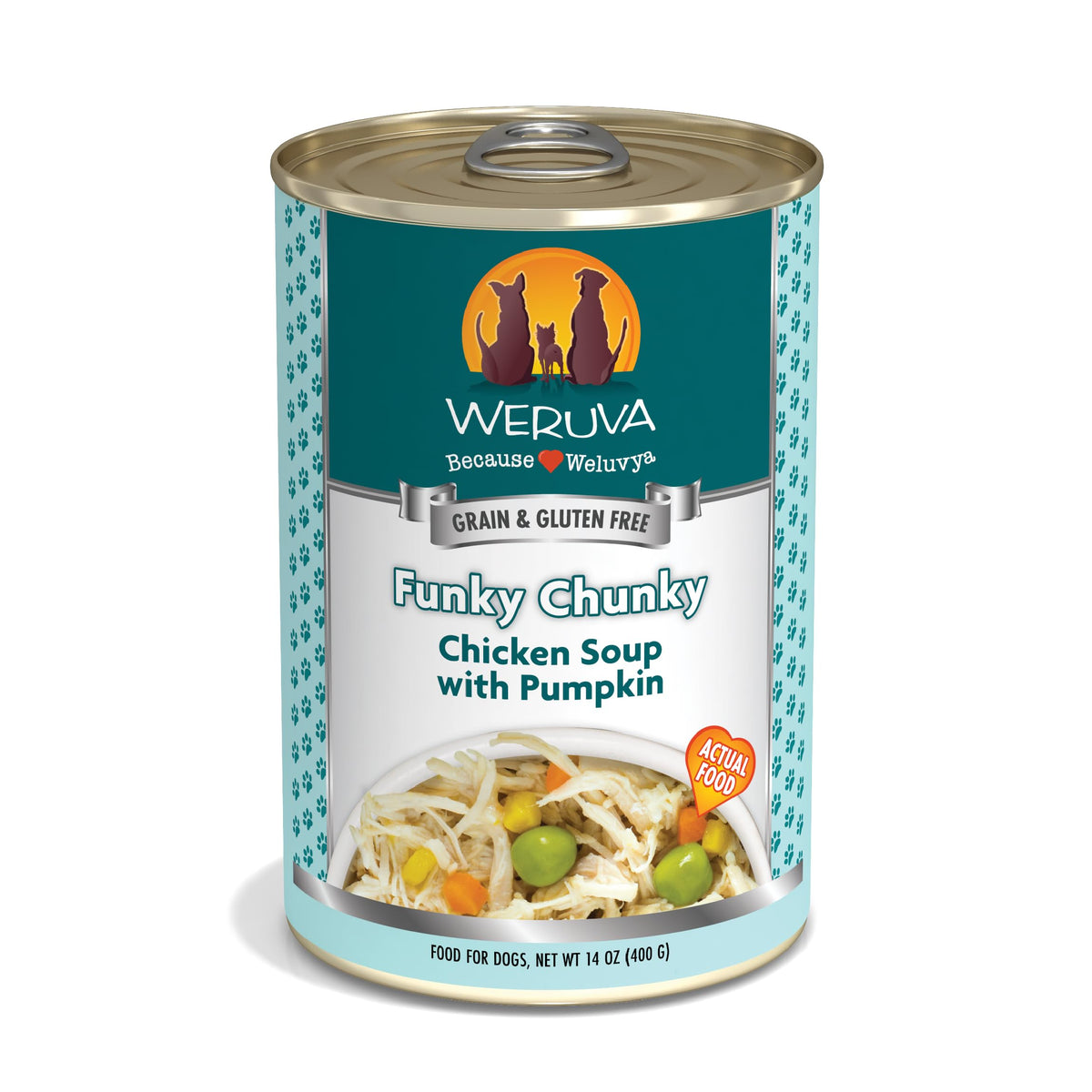 Weruva Classic Dog Food, Funky Chunky Chicken Soup With Chicken Breast & Pumpkin In Gravy, 14Oz Can (Pack Of 12)