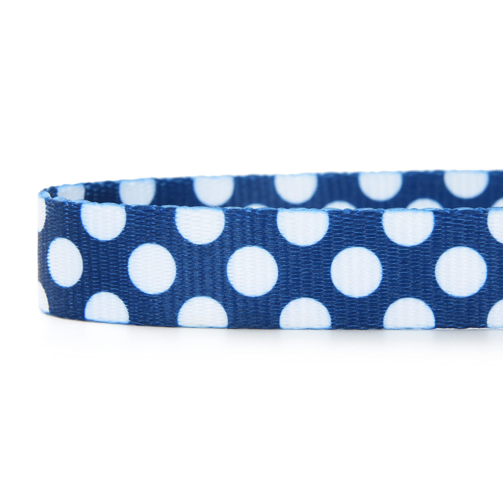 Mile High Life Dog Collar | Cute Puppy Collars | Lightweight Girl Dog Collar | Soft Boy Dog Collars | W Geometric Plaid Wave Line Pattern (Blue/White, Large)