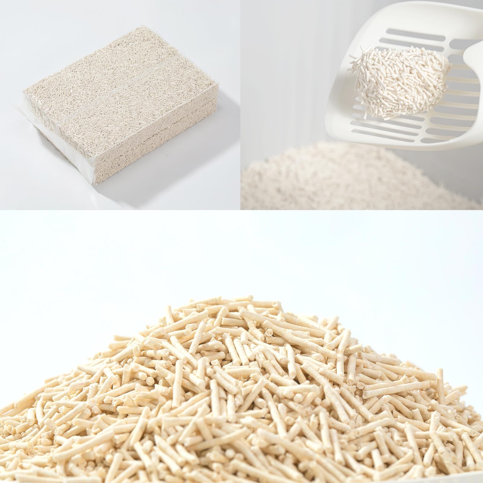 Feeling Best Tofu Cat Litter 22.4Lb(5.6Lb*4 Bags) Fast Clumping, Dust-Free,100% Natrual Raw Materials, Clumping,Flushable,Ultra