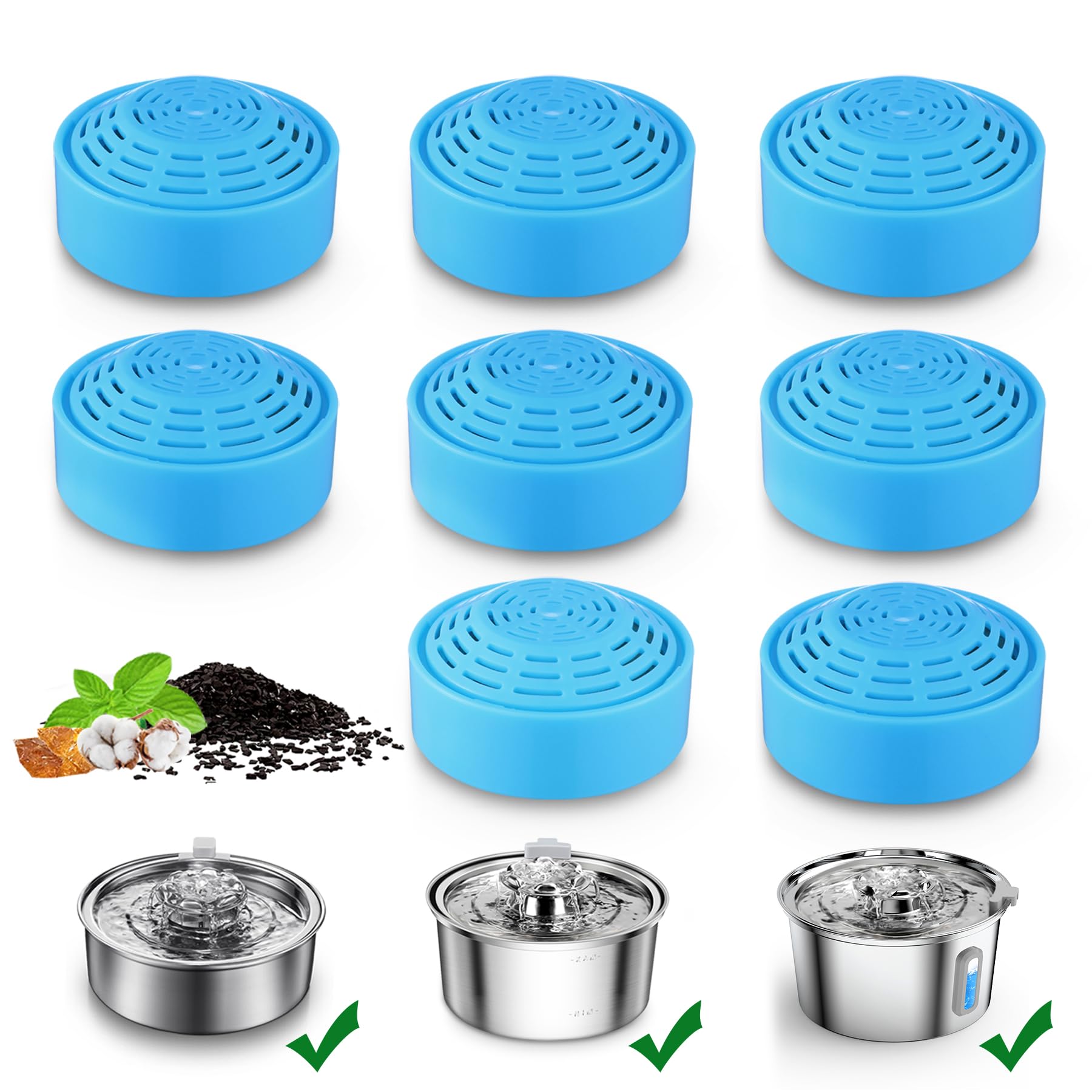 Cat Water Fountain Filter, Cat Fountain Replacement Filters For 2.0L/67Oz Automatic Pet Water Dispenser,Pet Water Fountain Repla