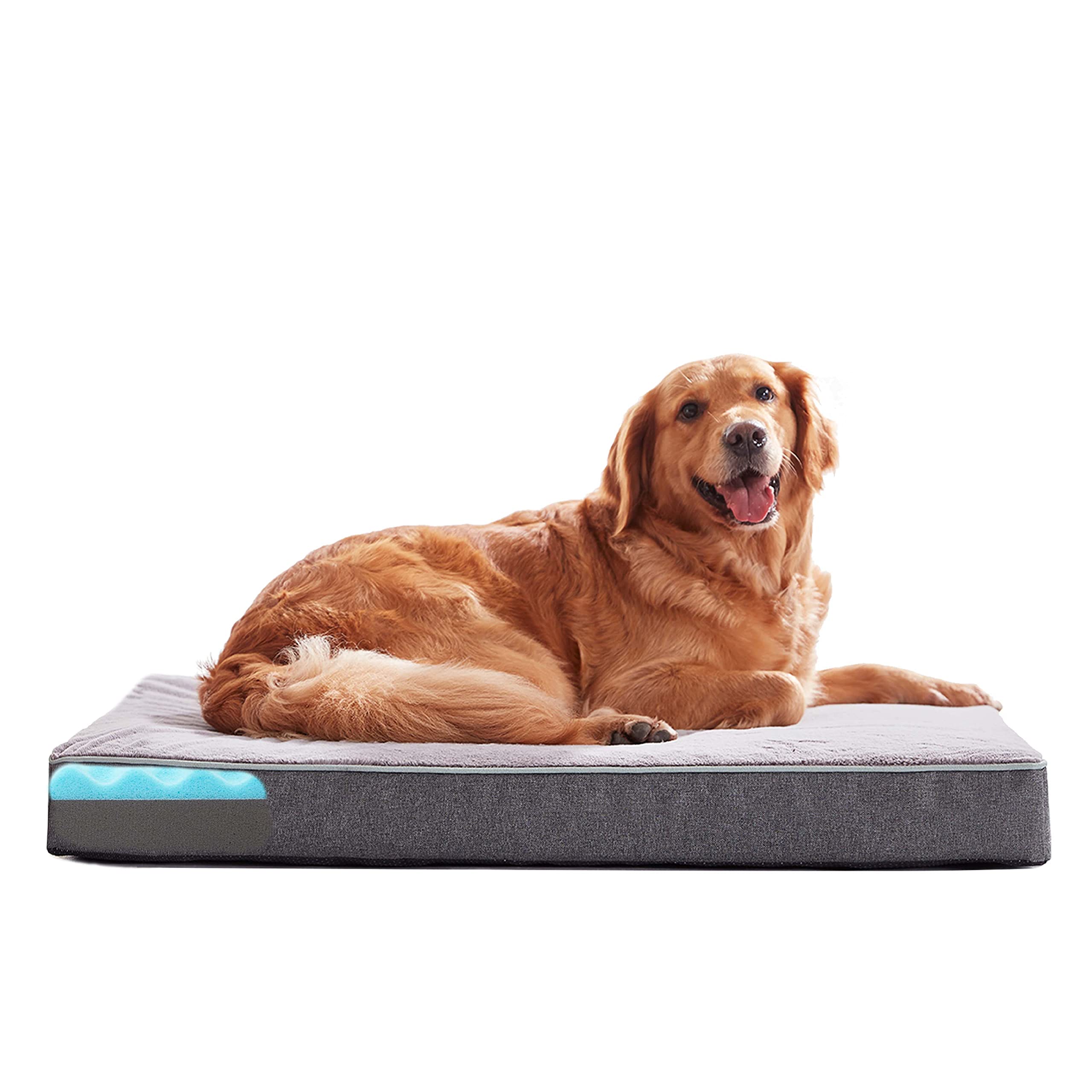 Gohoo Pet Orthopedic Memory Foam Dog Bed, Cooling Dog Beds Waterproof Pet Bed For Crate With Removable Washable Cover, L(35Inch,