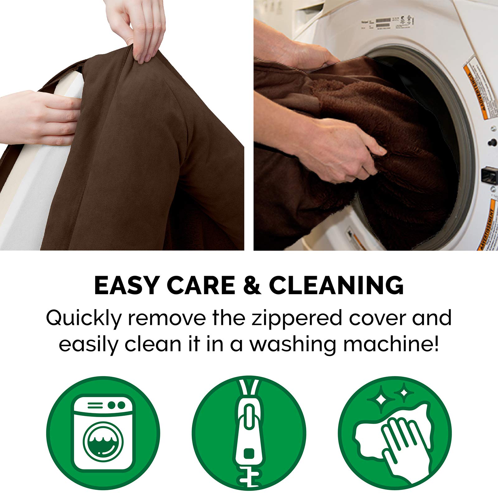 Furhaven Memory Foam Dog Bed For Large/Medium Dogs W/ Removable Bolsters & Washable Cover, For Dogs Up To 55 Lbs - Plush & Suede Sofa - Espresso, Large