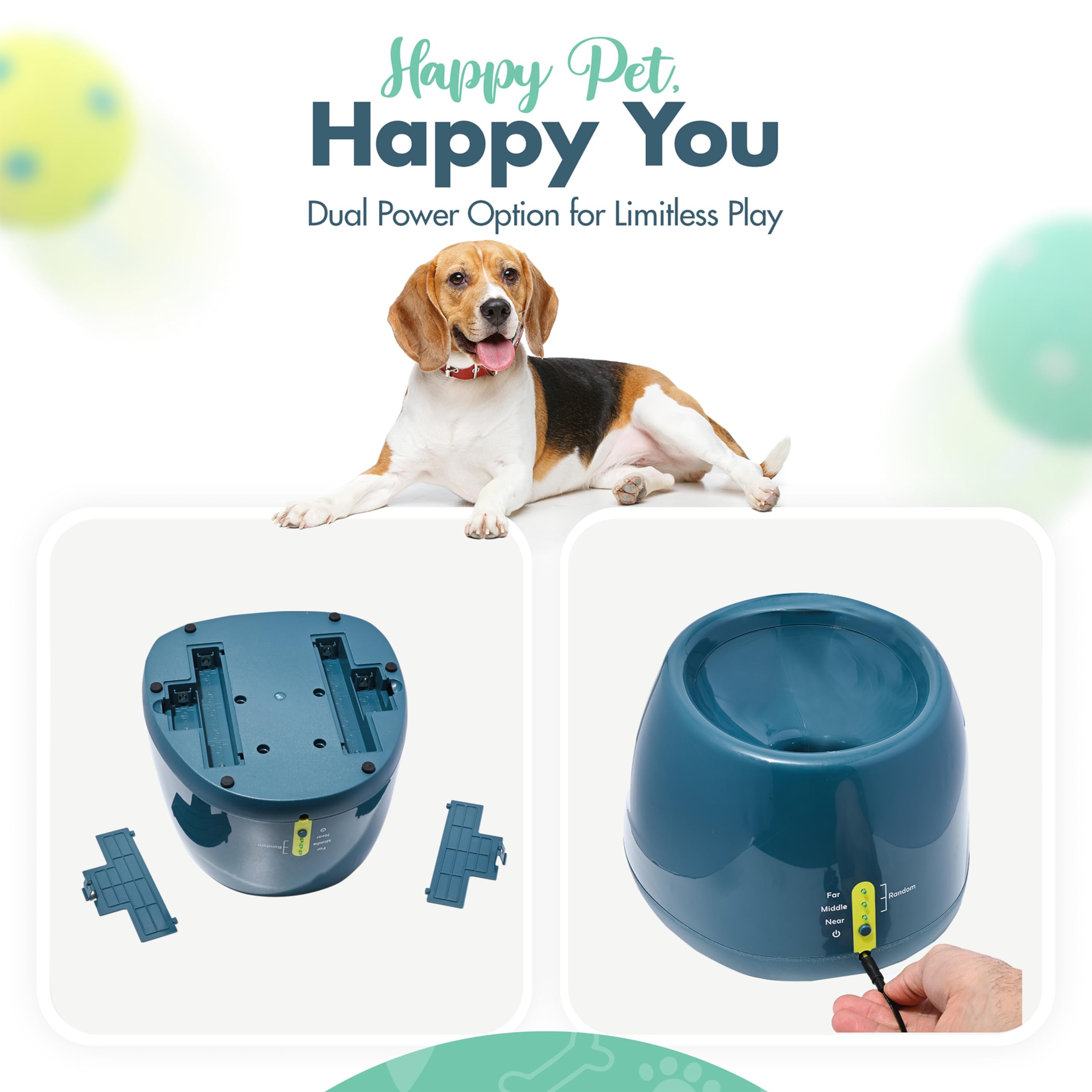 Automatic Dog Ball Launcher - Dog Ball Fetch Machine, Ball Thrower For Dogs, For Small To Medium Sized Dogs, Interactive Dog Toy