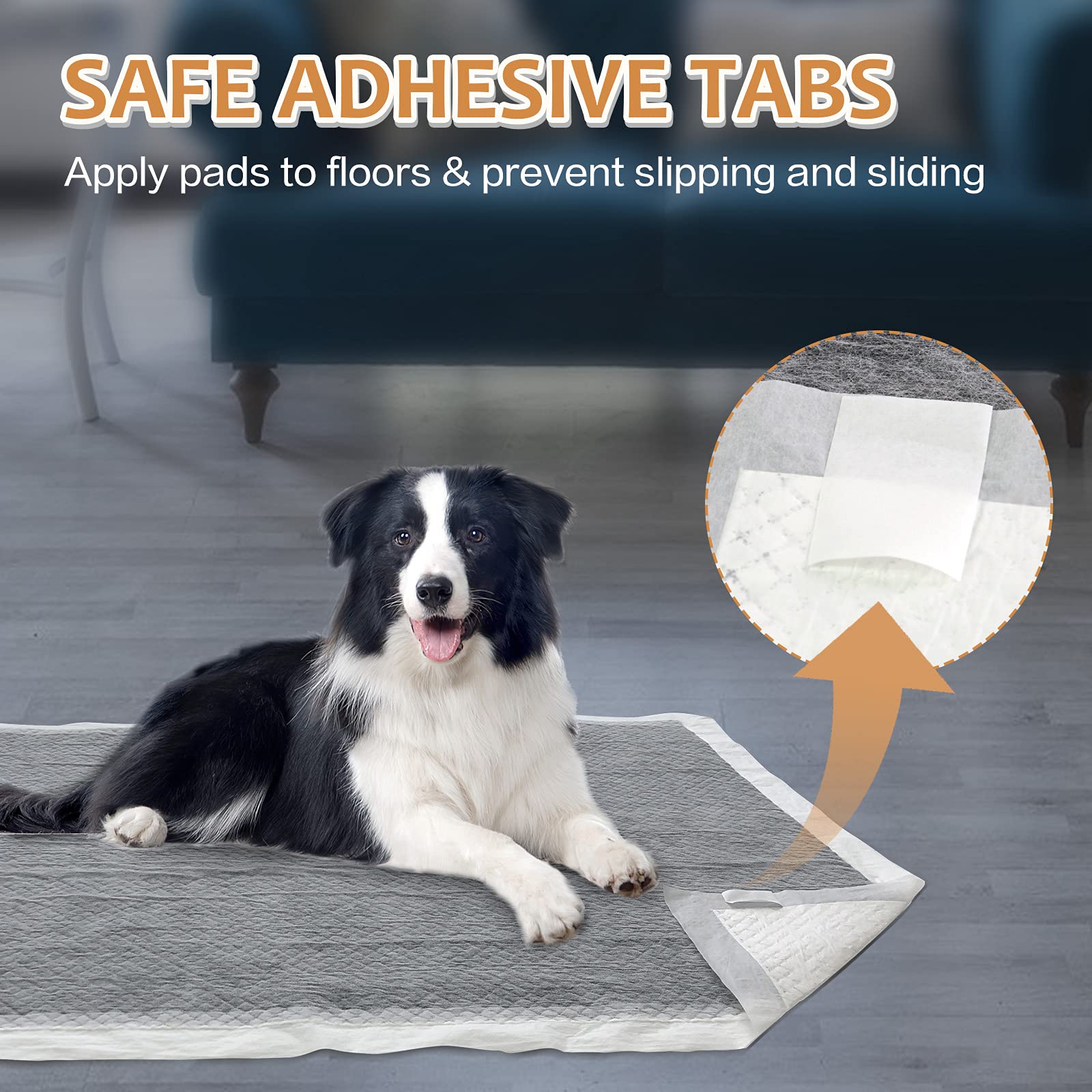 HIDOGGYLD Dog Pee Pads Extra Large 28x 34, 18 Count, Activated Carbon Charcoal Puppy Pads XL, Potty Pads for Dogs with Adhesive