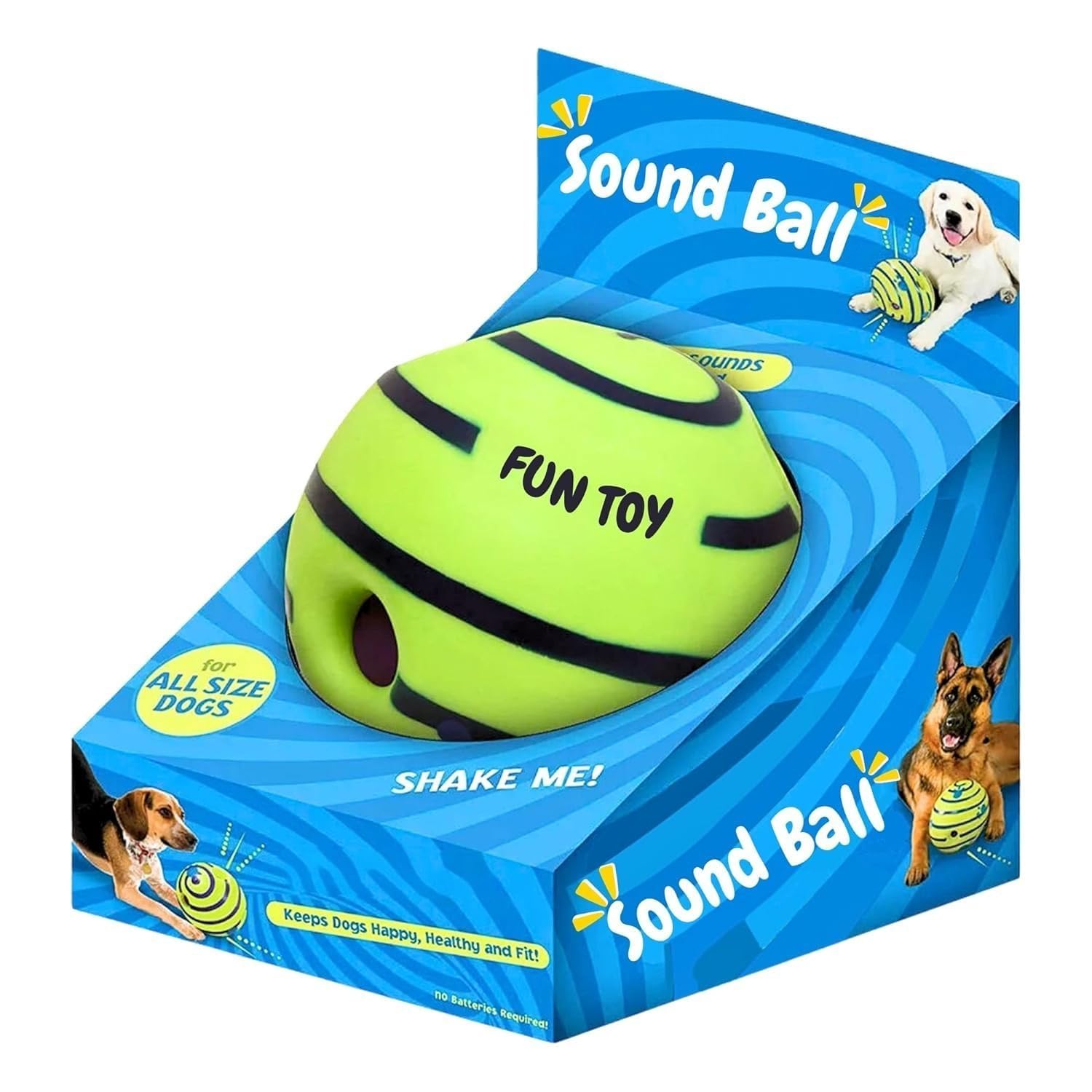 PAWS SAMRAT Interactive Giggle Ball Squeaky Dog Toy for Medium to Large Breeds, Durable NonToxic PVC Chew Ball for Stress Relie