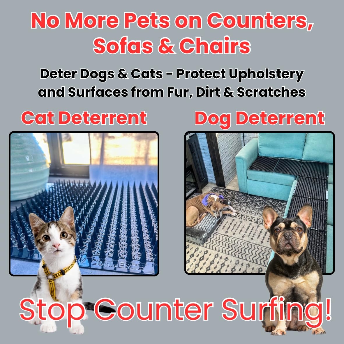10 Pk: Scat Mats, Cat Repellent Mats, Keep Dogs Off Furniture, Scat Mat For Cats, Scat Mats For Dogs, Keep Cats Off Counter Tops