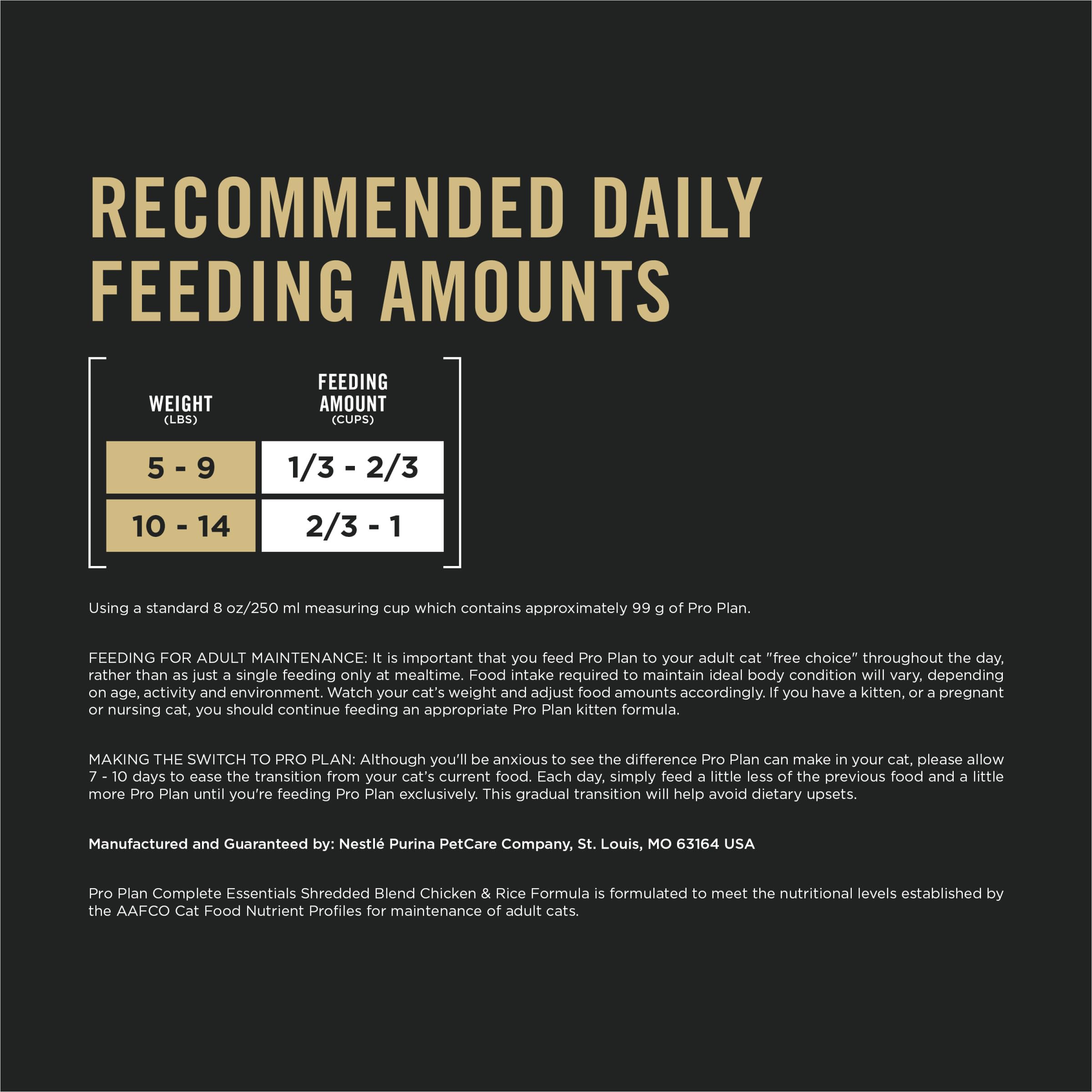 Purina Pro Plan Complete Essentials Shredded Blend Chicken and Rice Formula Adult High Protein Cat Food - 3.5 lb. Bag