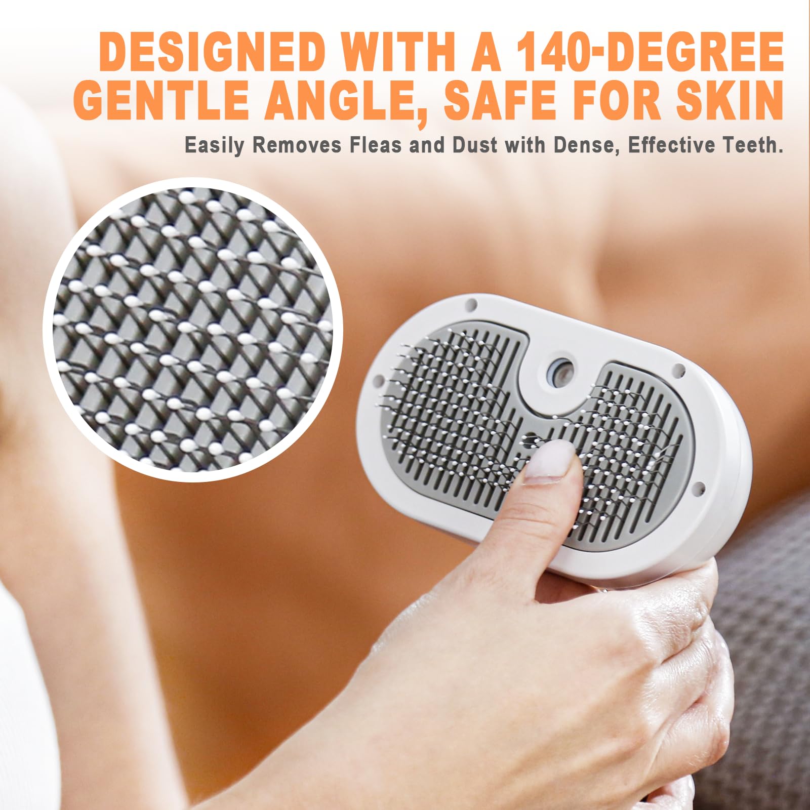 Furgo Cat Steam Brush For Shedding,3 In 1 Steam Pet Brush For Cats & Dogs, Efficient Hair Removal & Cleaning, Pet Hair Removal T