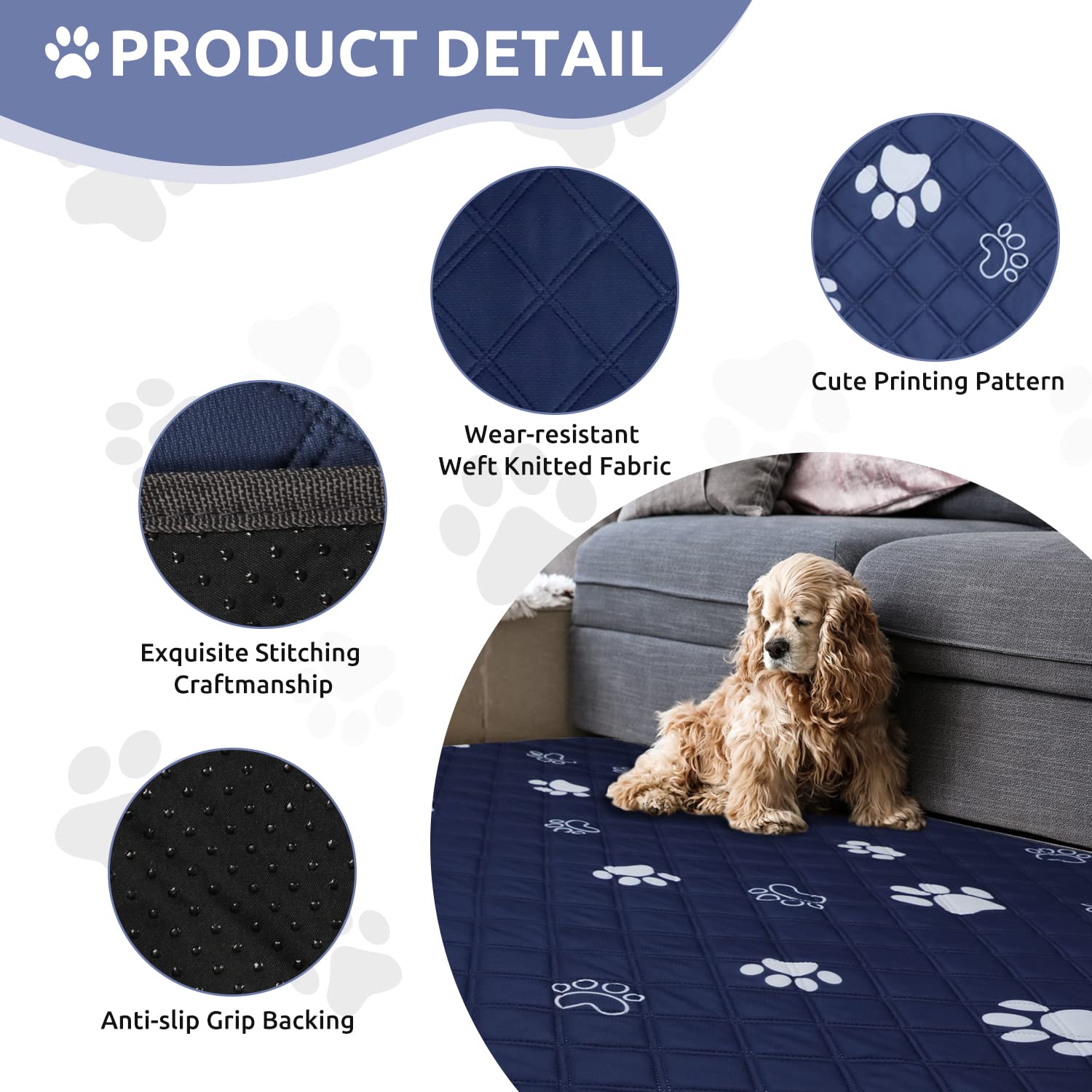 Washable Pee Pads for Dogs Extra Large 1 Pack,48*65 Reusable Puppy Pads Pet Training Pads with Great Absorbent,Leakproof Fab
