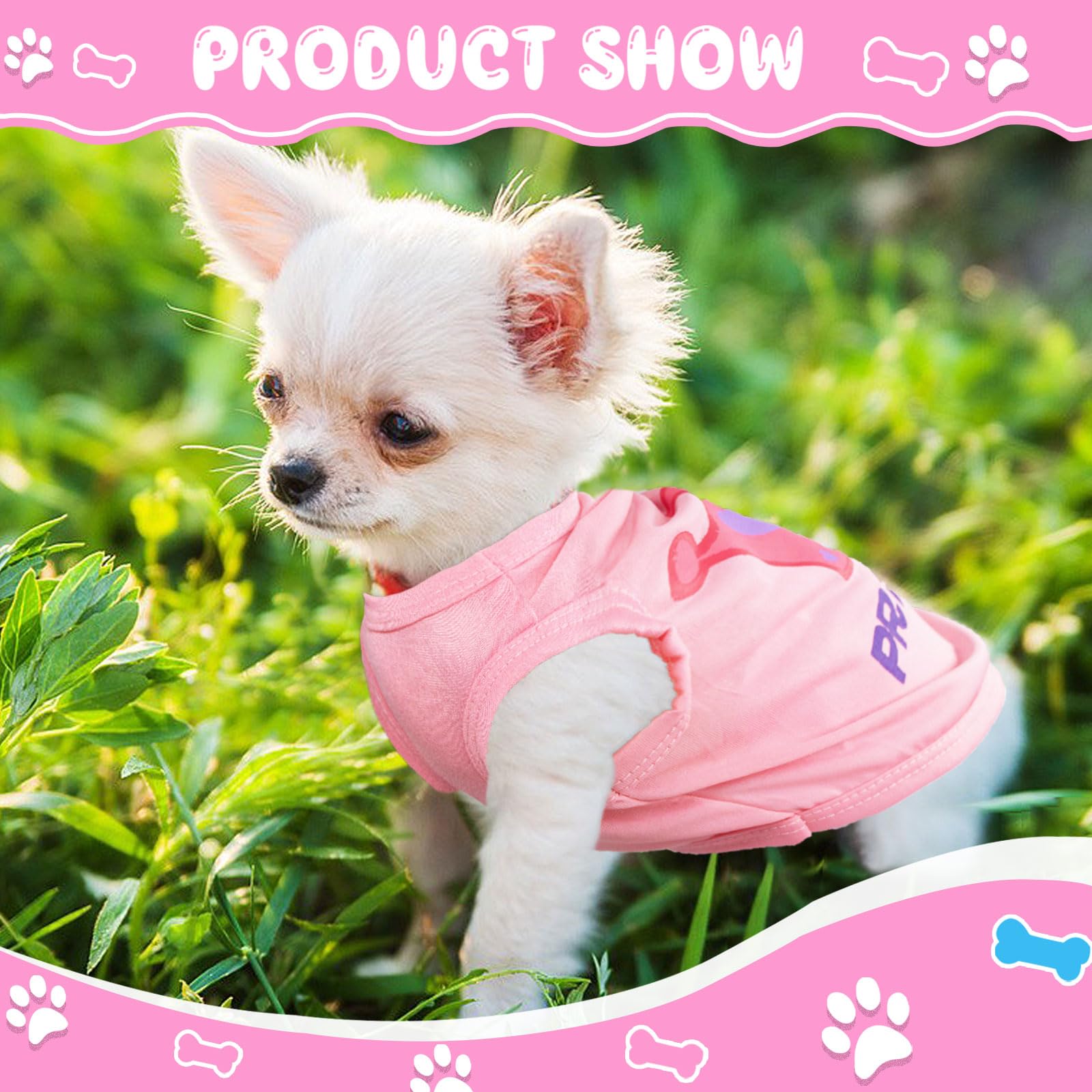 Generic 4 Pieces Dog Clothes For Small Dogs Girl Summer Soft Puppy Clothes Cute Chihuahua Teacup Dog Clothes Female Dog Shirts B