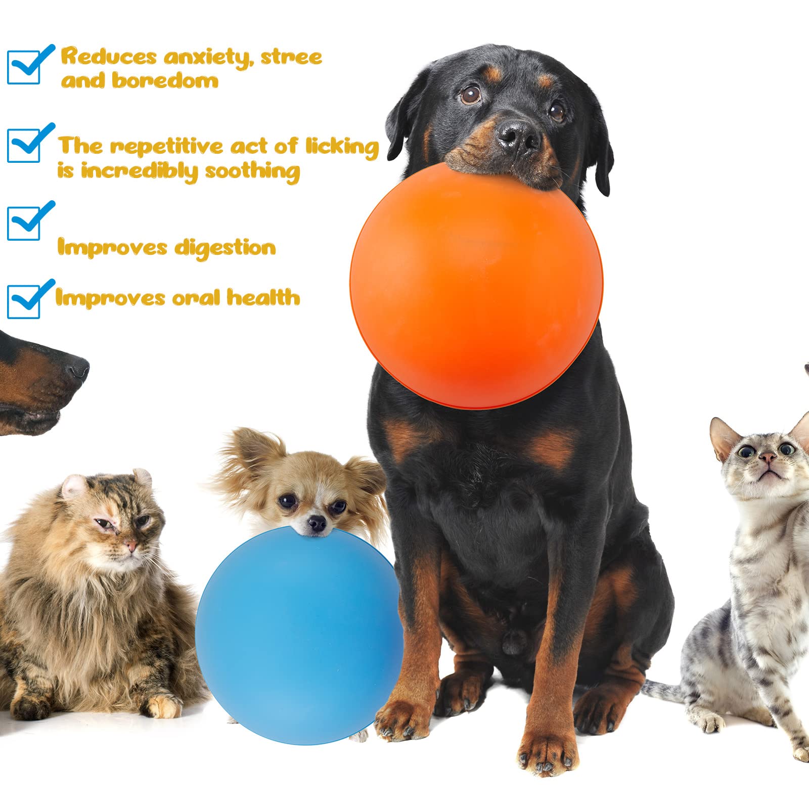 Patelai 2 Pcs Dog Enrichment Lick Bowls Silicone Freeze Bowls Interactive Cat Licking Mats Slow Feeders for Pet Oral Health Bore
