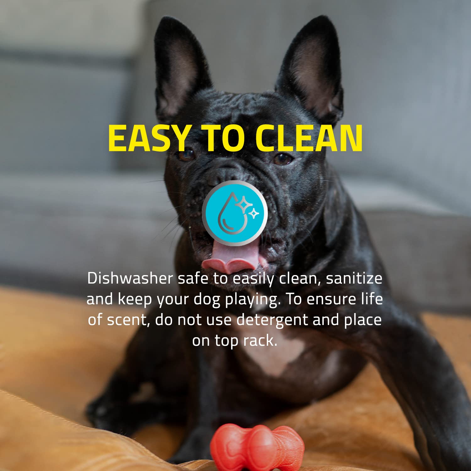 Playology Dual Layer Bone Toy - Engaging All Natural Cheddar Cheese Scented Dog Toy, Large - Chew, Toss, Fetch, And Play!