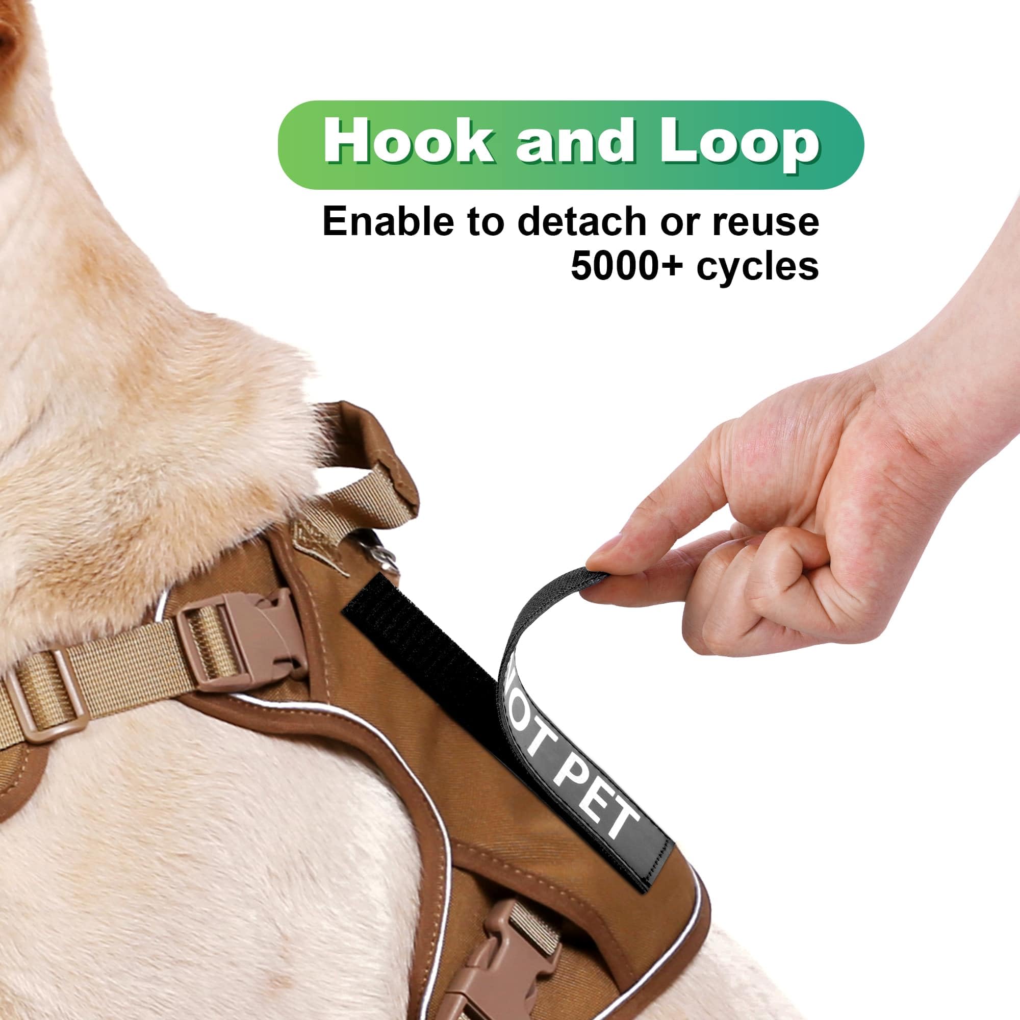 Pawistapal 6-Pack Service Dog Patches, Removable Do Not Pet Patch For Harness Vest Or Collar, In Training Patches With Hook And