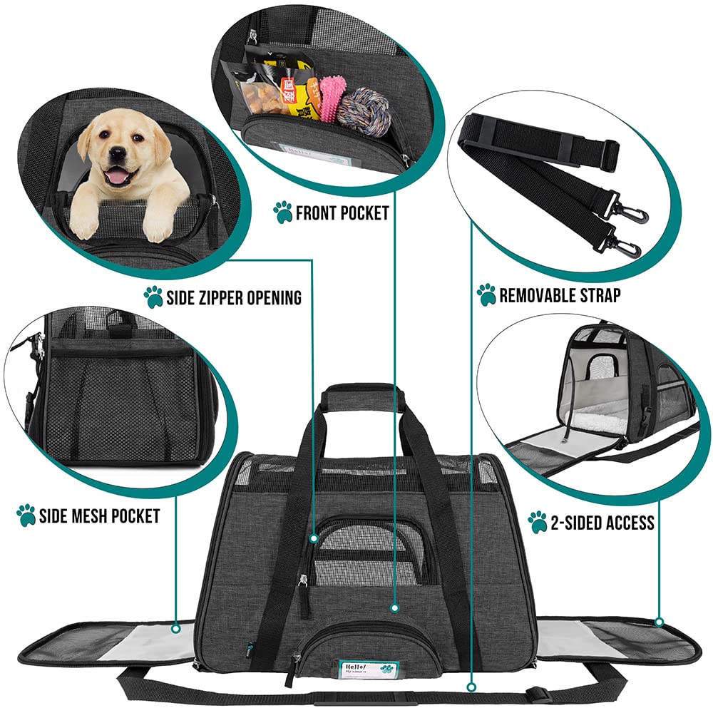 PetAmi Airline Approved Pet Carrier for Cat, Soft Sided Dog Carrier for Small Dog, Cat Travel Supplies Accessories Indoor Cats,
