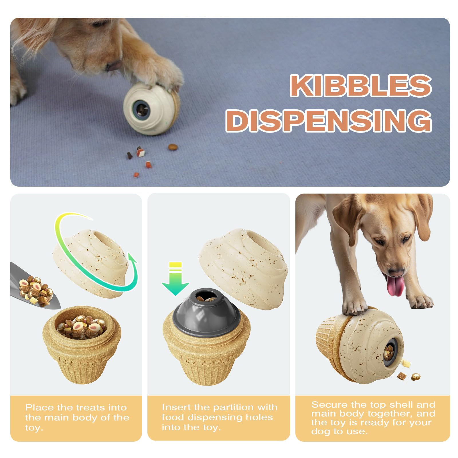 Multi-Functional Interactive Dog Toys, Treat Dispenser - Enrichment Puzzle, Frozen Slow Feeder Licking Toy for Medium/Large Dogs