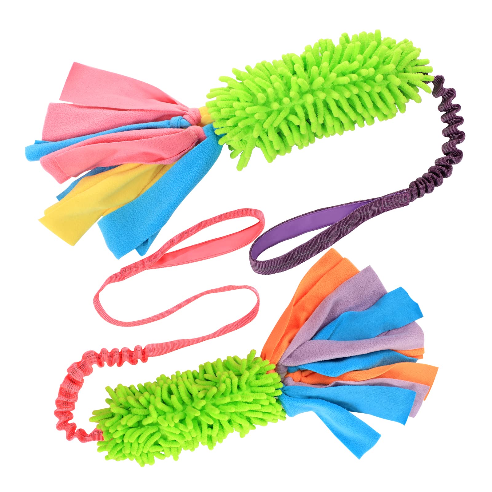 Schitec Dog Tug Toy, [2 Pack] Interactive Play Training Bungee Rope, Squeaky Tug Of War Exercise Pull Toys For Puppy Small Mediu