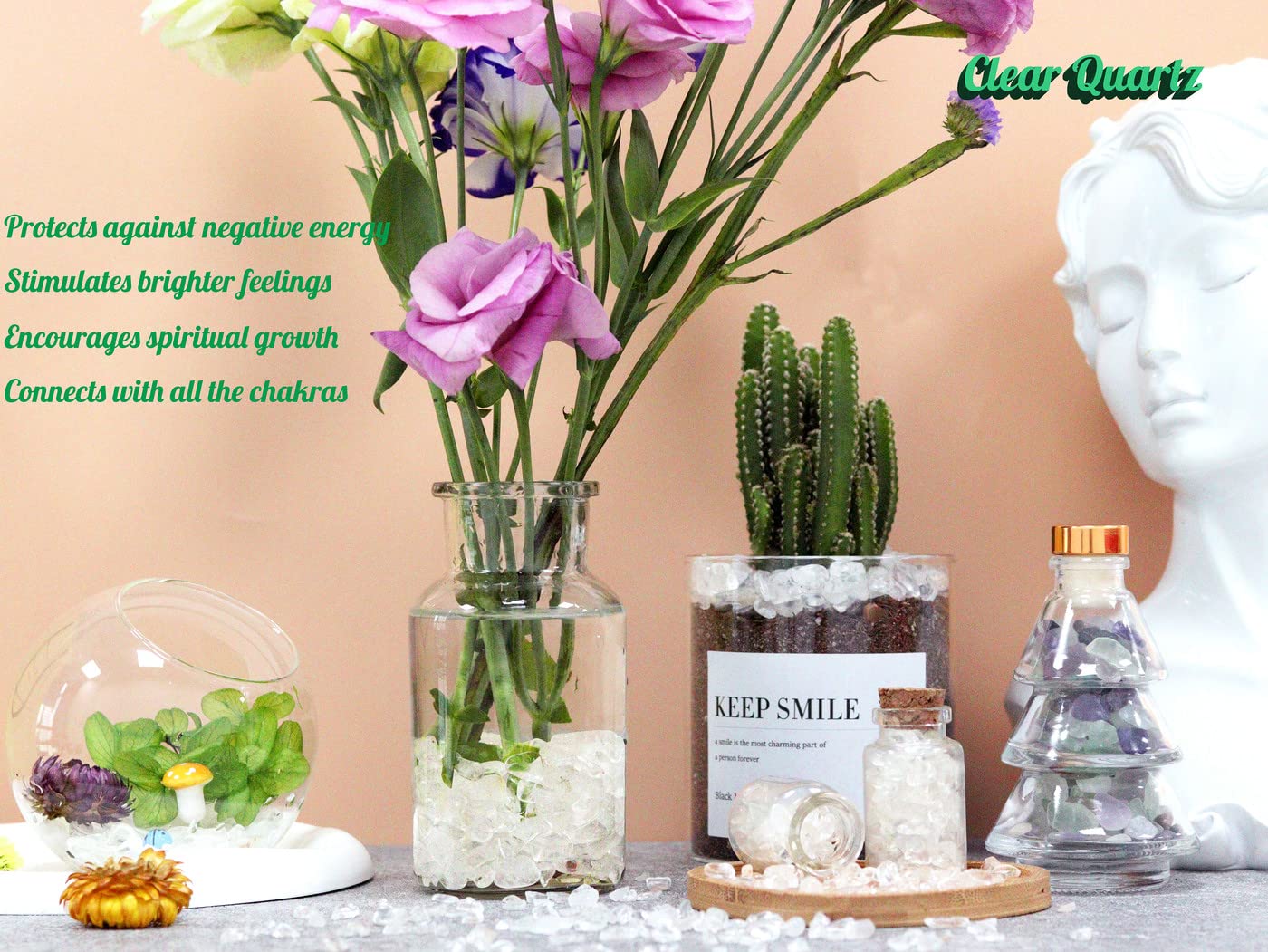 Clear Quartz Healing Crystal Chips Bulk Gemstones Sets Tumbled Crushed Stones Crushed Crystals Natural Rocks For Fountain Rocks
