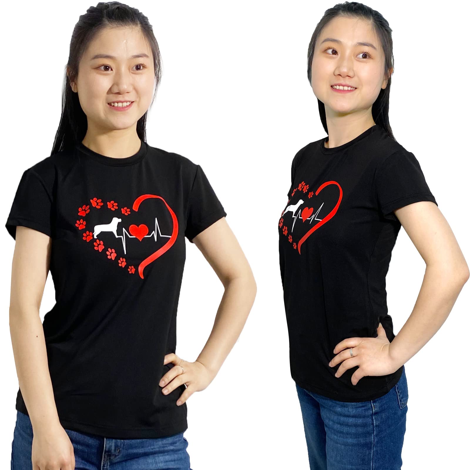 Matching Dog And Owner Shirts Heart Paw Parent-Pets Clothes Dogs&Mommy Sweatshirt Summer Tops Shirt Family Matching Clothes Sport Outfits Puppy Vest Cool Apparel For Small Medium Large Dogs