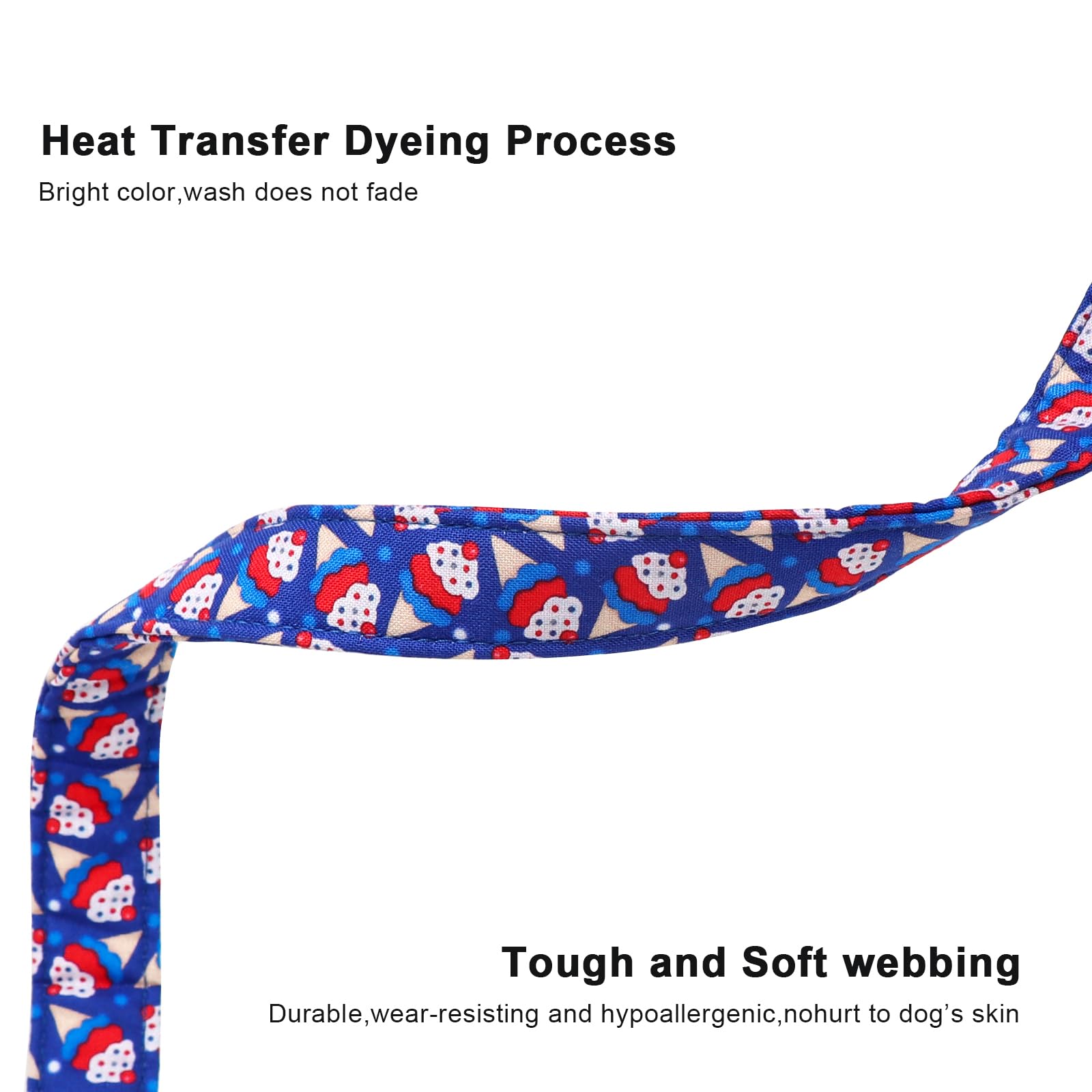 Lionet Paws 4Th Of July Dog Collar- Cute Blue Red Sundea Dog Collars With Plastic Buckle, Light Adjustable Dog Collars For Mediu