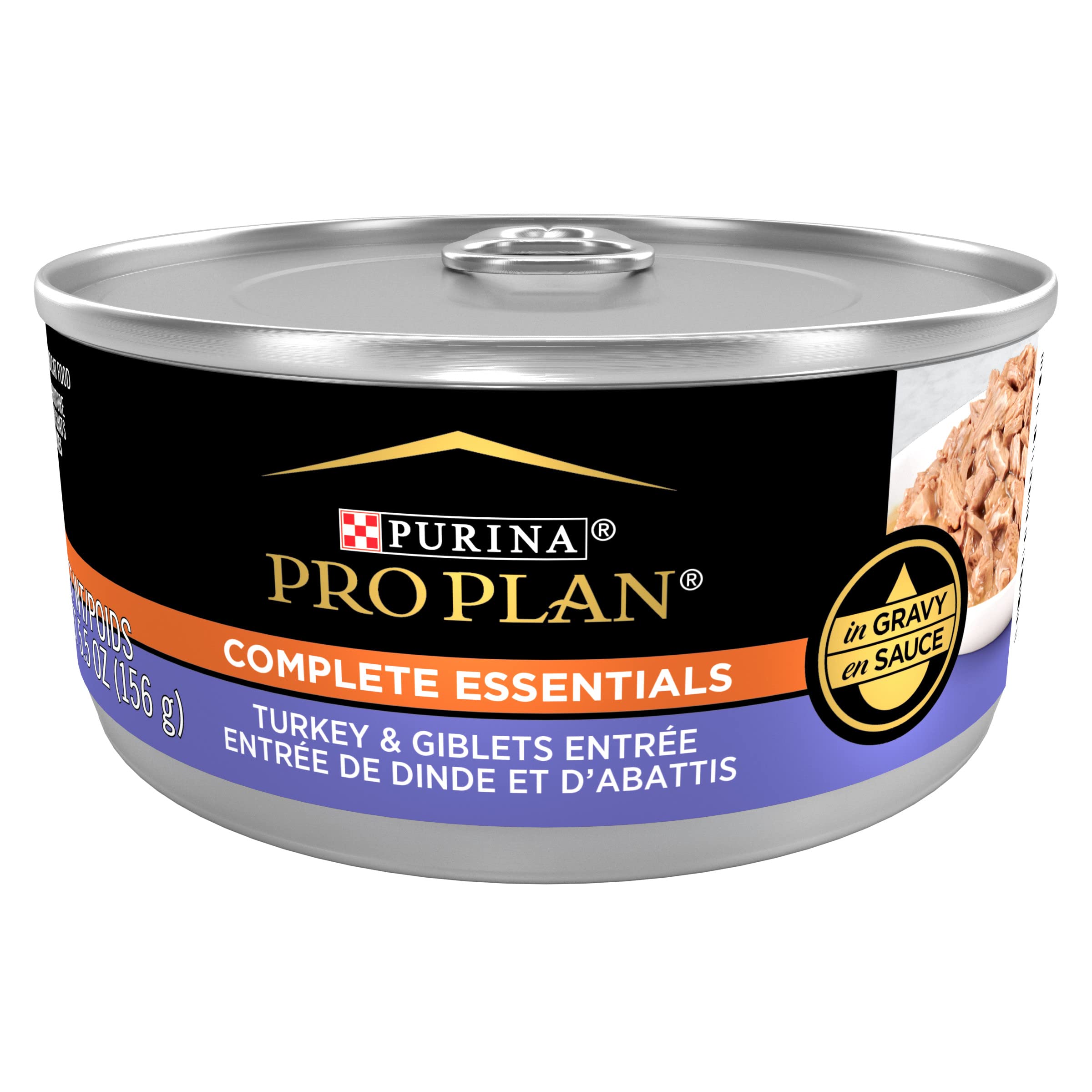 Purina Pro Plan Complete Essentials High Protein Cat Food Wet Turkey And Giblets Entree  (24) 5.5 oz. Cans