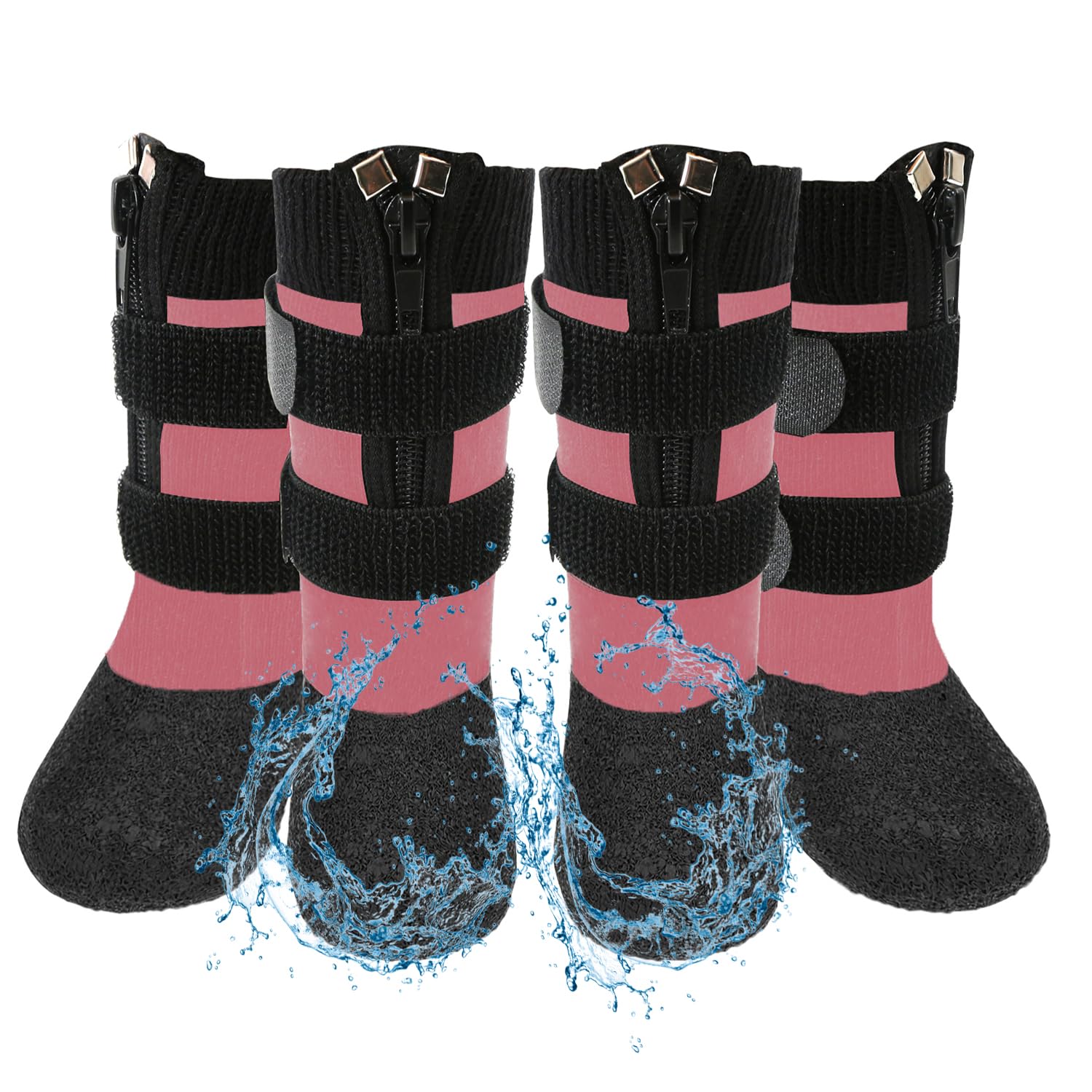 Valfrid Waterproof Grip Dog Shoes,Anti-Slip Dog Socks Boots,Zipper Dogs Booties Paw Protectors For Hardwood Floor,Indoor And Out
