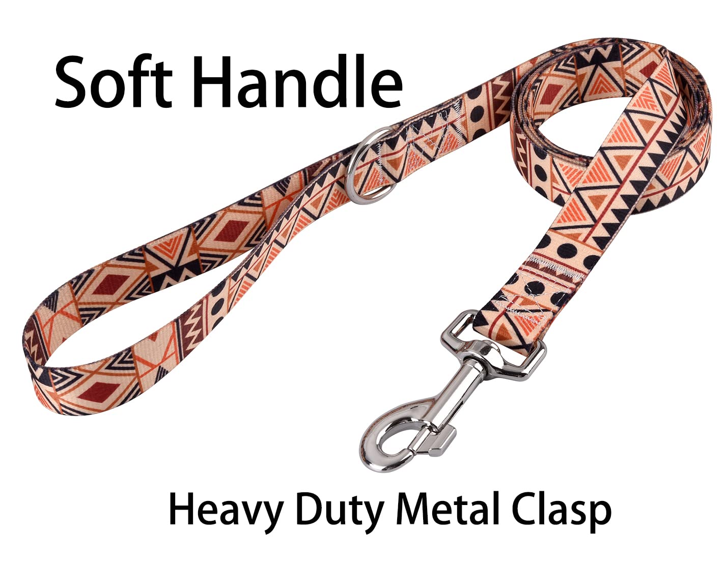 Hqyddmi Comfy Pet Collar And Leash Set, Soft Collar For Small-Medium Dogs, Geometry Pattern For Boys & Girls(M, Beige)