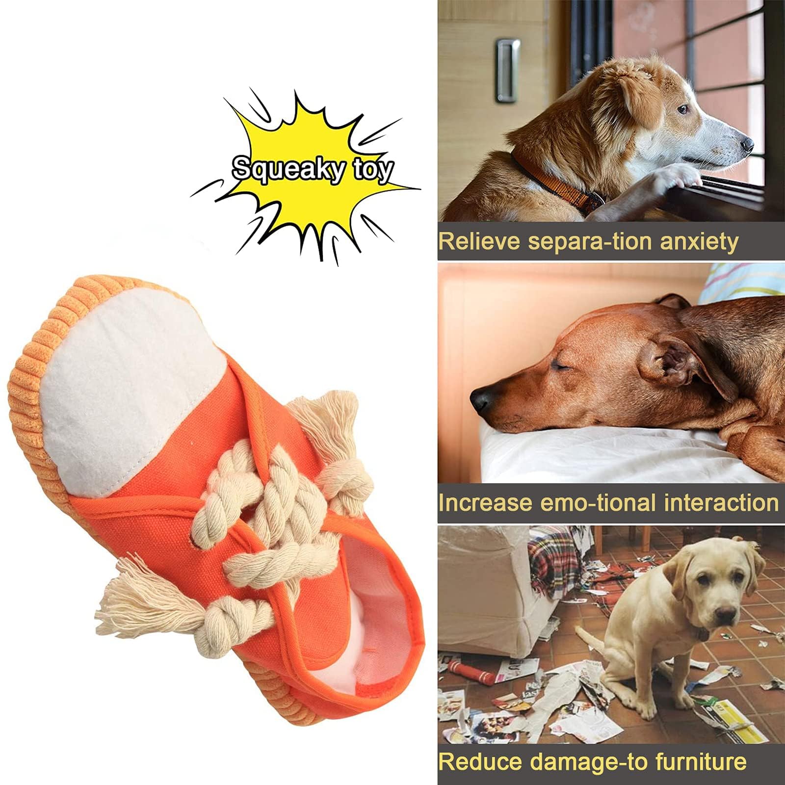 Dogowu Dog Chew Toys,Creative Shoes Shape Squeaky Toy, Durable And Safe Dog Playing Toy Funny Shoes Sound Toy For Small And Medi