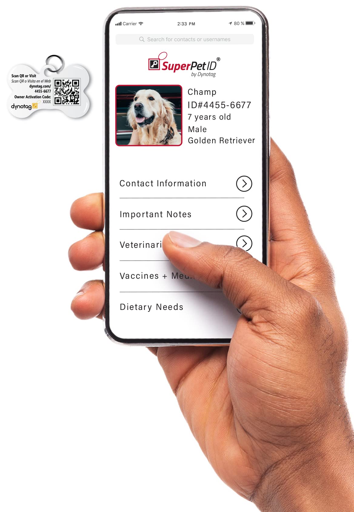 Dynotag® Web Enabled Super Pet Id Smart Tag With Dynoiq™ & Lifetime Recovery Service. Play Series: Bone (Green Classic)