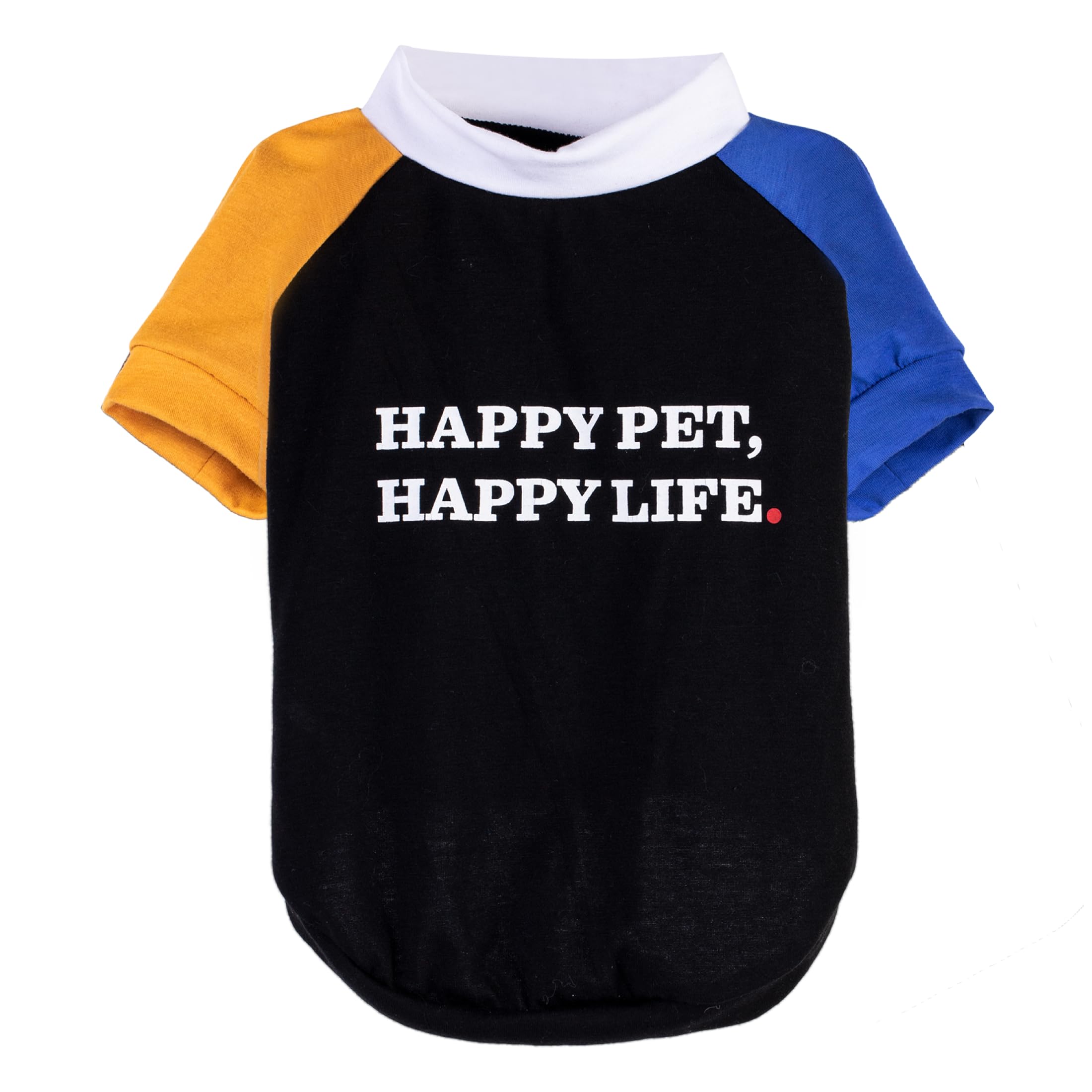The Dodo Happy Pet Happy Life Dog T-Shirt, Black Colorblock, Size Small, Everyday Apparel for Dogs, Cute Dog Tee, Cute Clothes f