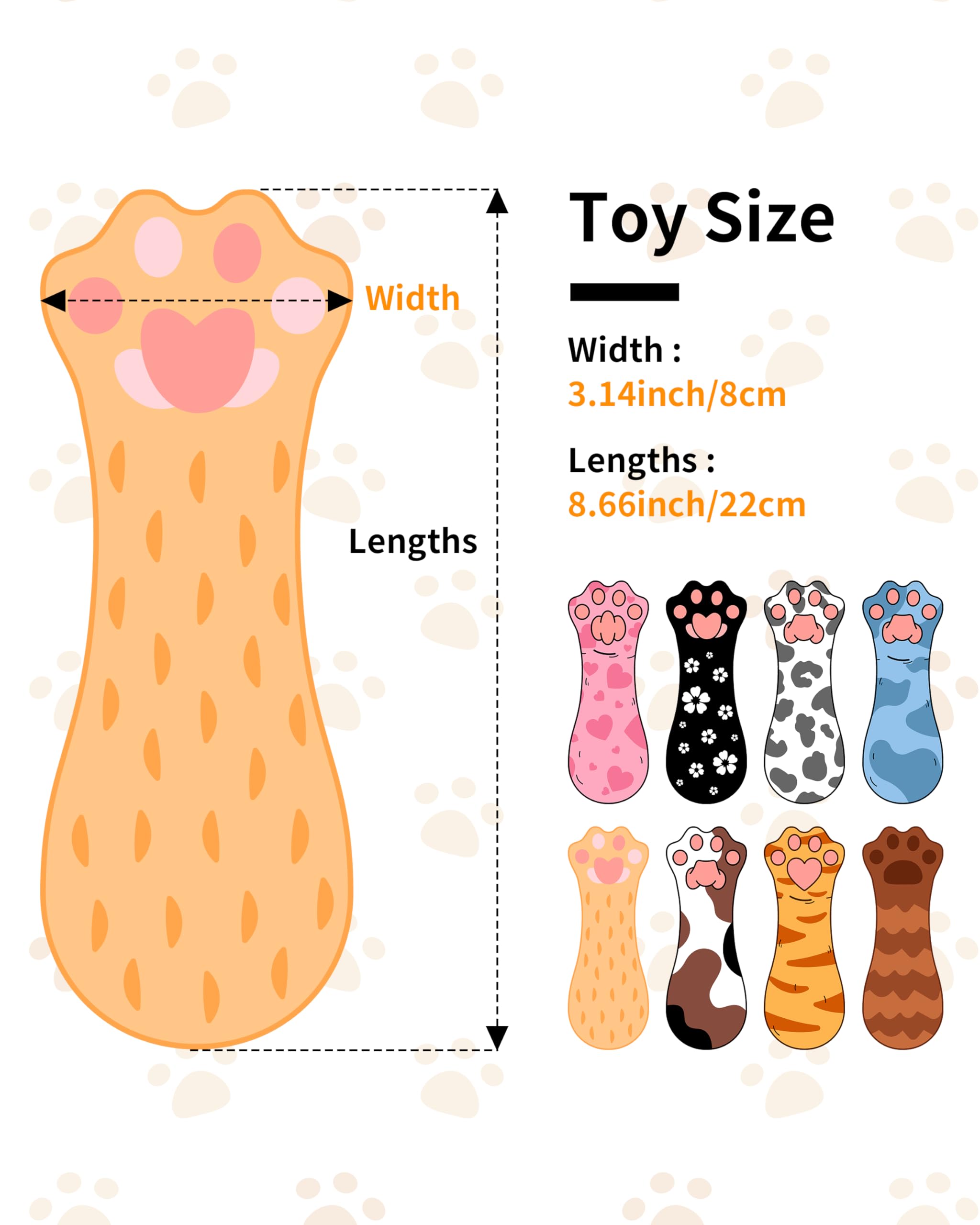 Pet Show 8 Pack Cat Kicker Toys With Catnip Crinkle Sound Toys For Indoor Cats Colorful Stuffed Kitten Paw Shape Natural Interac