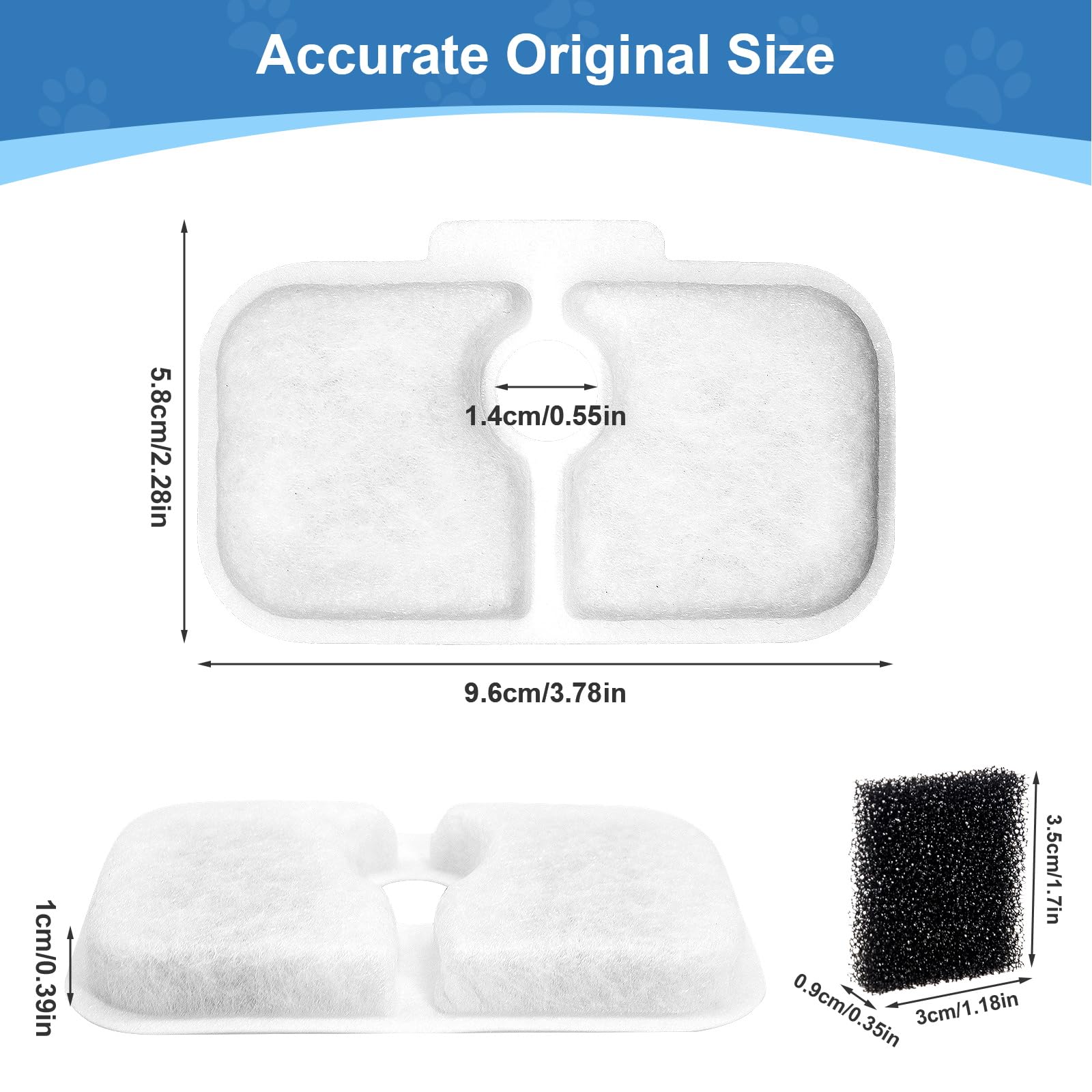 24 Pcs Replacement Filters For Dockstream Cat Water Fountain Plwf105/Plwf115/Plwf005, 12 Pack Pet Water Fountain Filters With 12