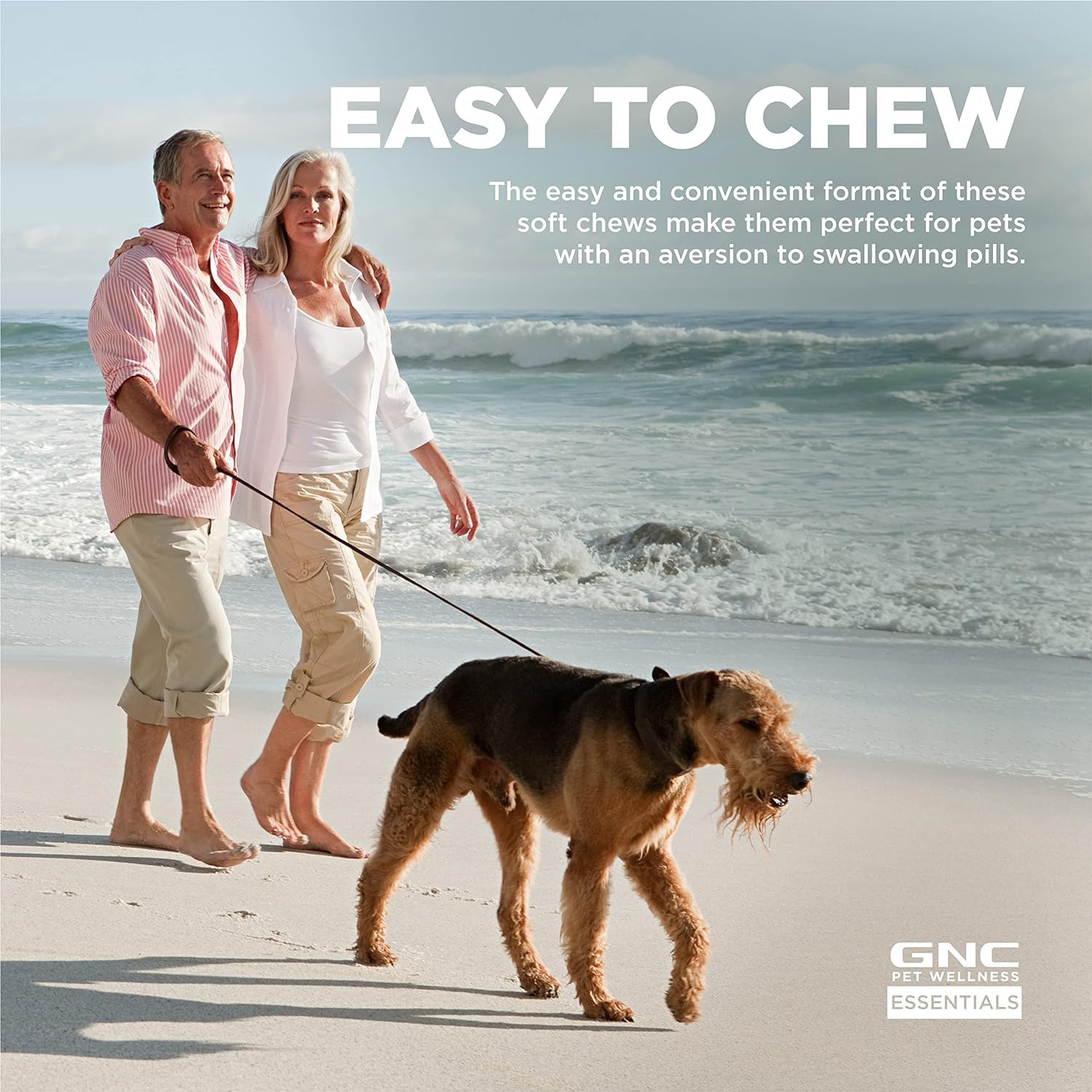 GNC Pets Essentials Digestion Supplements for All Dogs, 60ct - 3 Pack| Soft Chews Bacon Flavor 12oz Reusable Container | Daily S