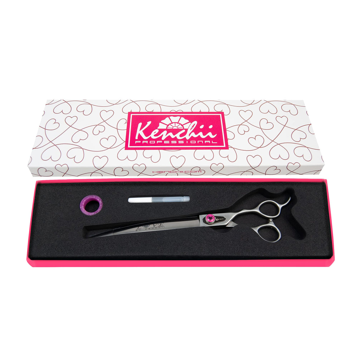 Kenchii Dog Grooming Scissors | 9 Inch Shears | Curved Scissors For Dog Grooming | Love Collection Dog Shears | Pet Grooming Accessories | Pet Hair Trimming Scissor