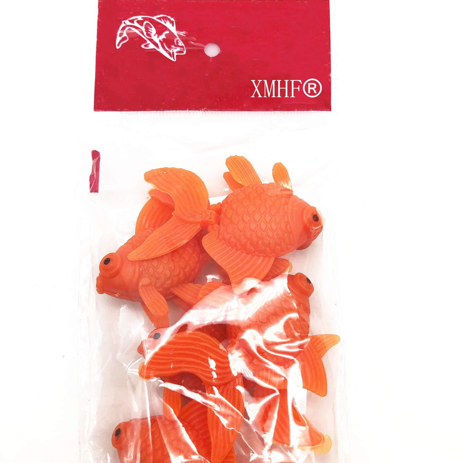 Xmhf Aquarium Fish Bowl Tank Artificial Floating Plastic Orange Decor Goldfish Ornament Fish Tank Decoration 10Pcs