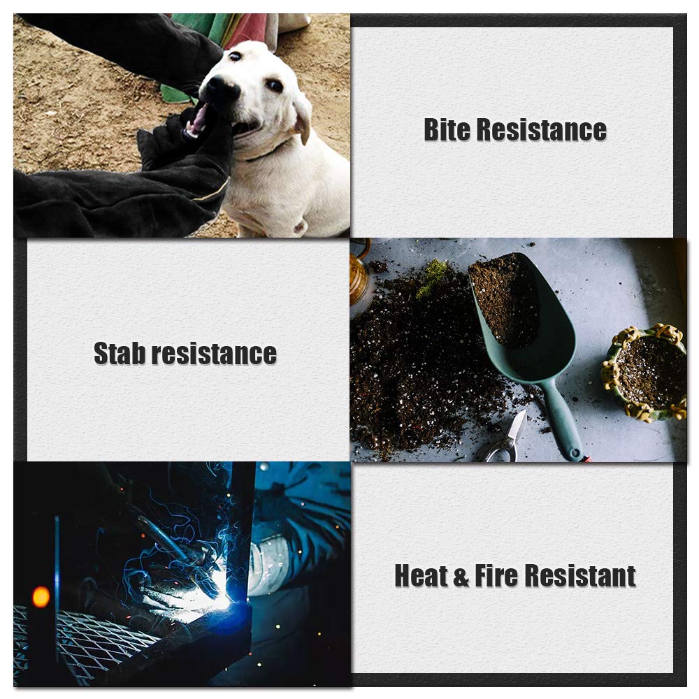 Ybb Animal Handling Anti-Bite/Scratch Gloves For Dog Cat Bird Parrot Pet (Black)