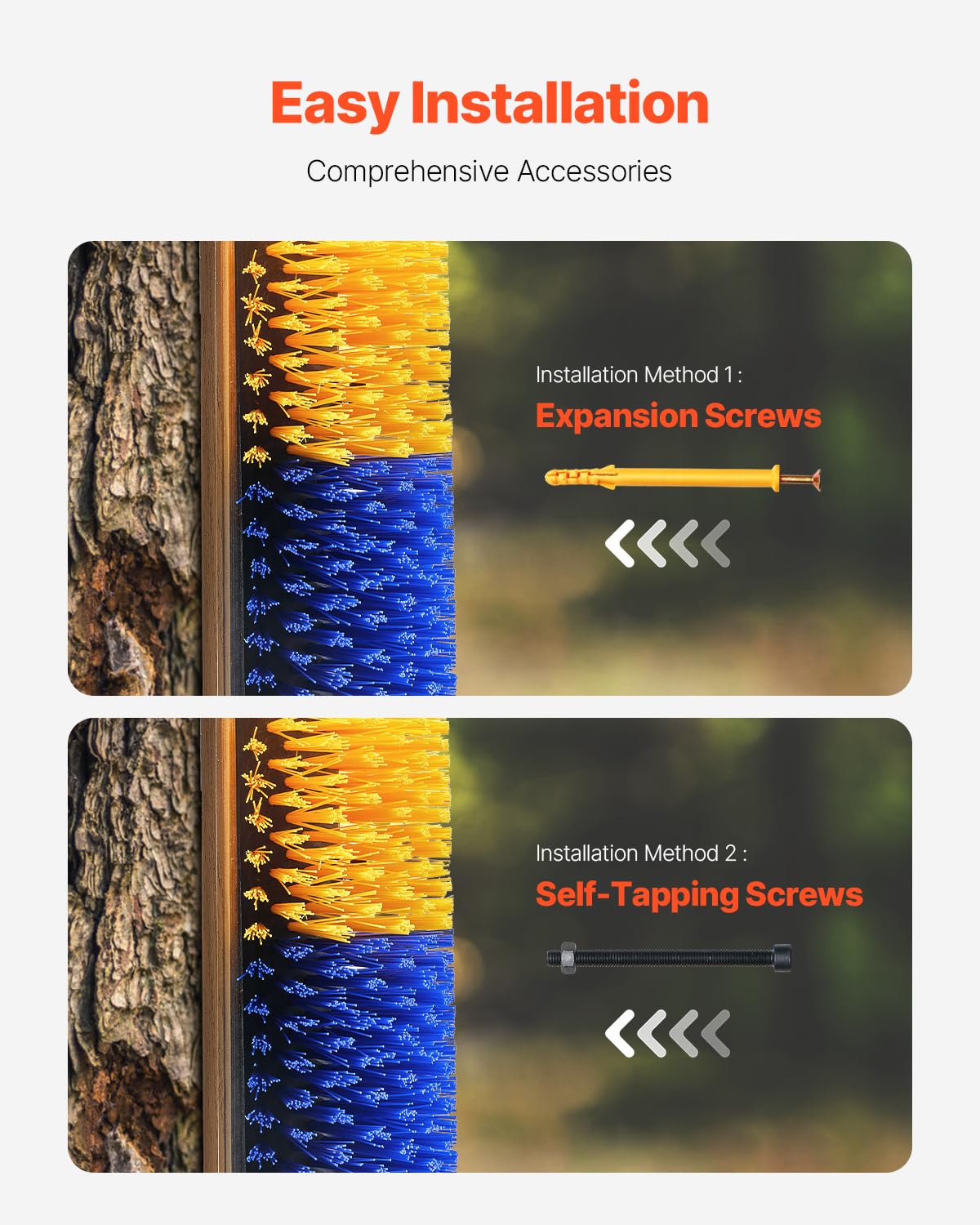 VEVOR Livestock Scratching Brush, 2 Pcs Horse Brush with 4 Screws, 20 x 7.5 in Cow Scratcher, for Back Itch Relief & Keep Cleani