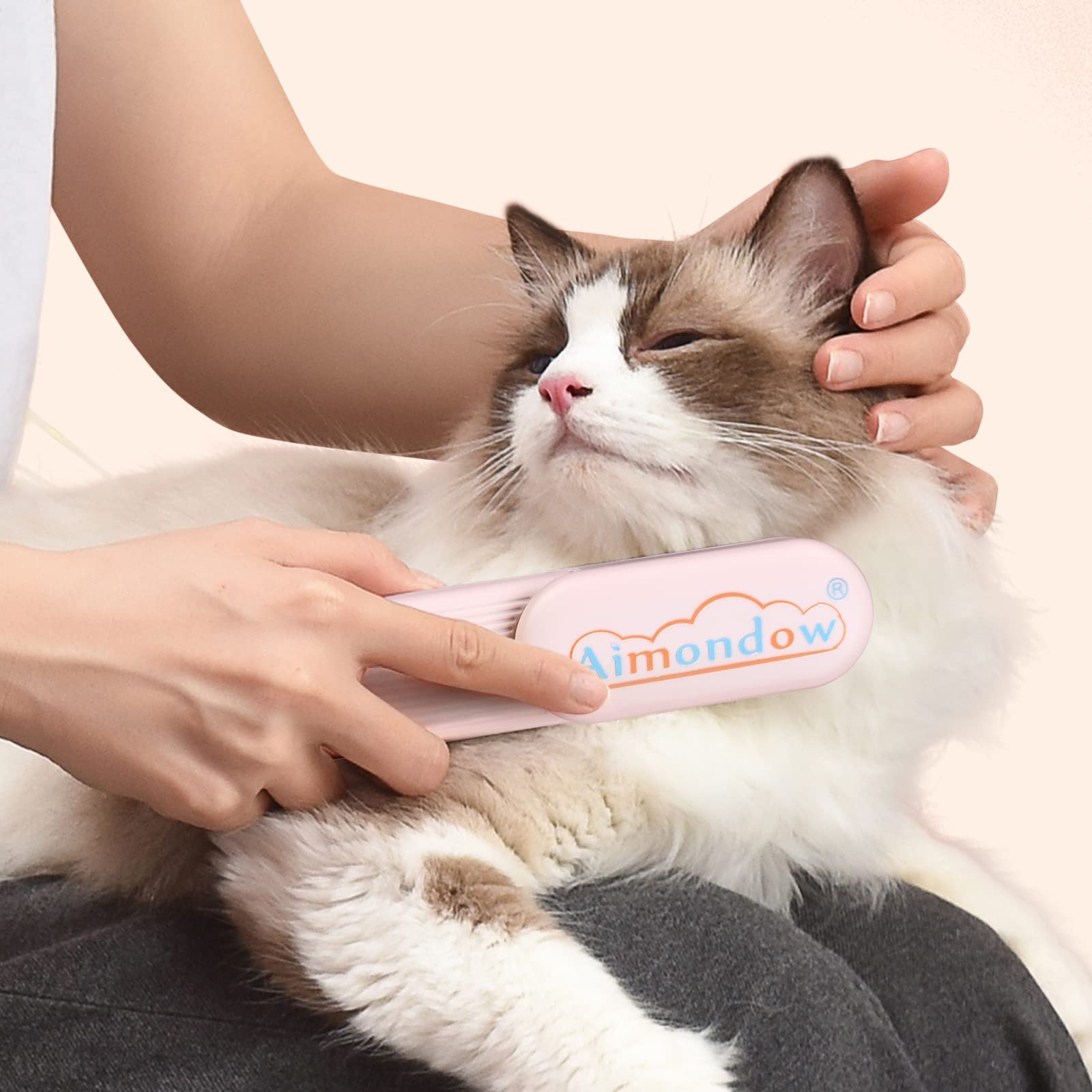 Aimondow Dog Hair Remover Brush, Cat Grooming Brush For Long And Short Hair Dogs Cats, Self Cleaning Shedding Brush For Massage, Removes Puppy Loose Undercoat Mats Tangled Hair (Green)