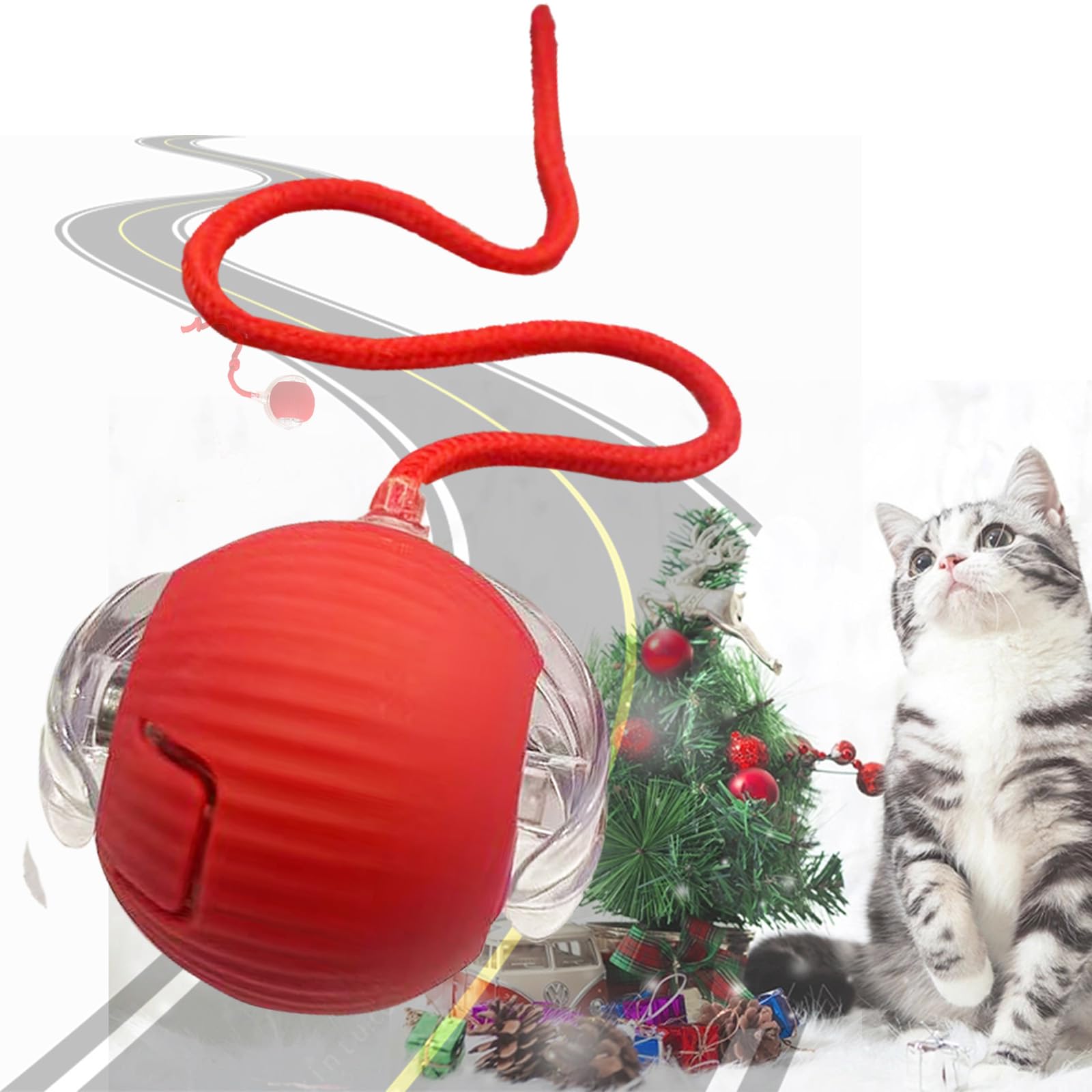 Blueypet Automatic Interactive Rolling Cat Toys Ball For Indoor- Rechargeable Activate Dog Pet Toy For Indoor, Self-Playing Auto