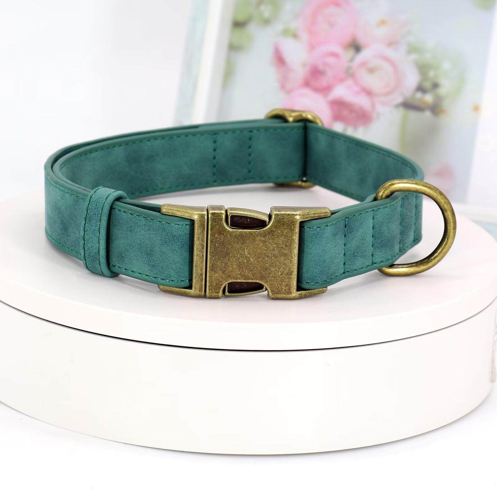 Didog Soft Leather Dog Collar, Durable Quick Released Dog Collars With Metal Buckle, Adjustable Pet Collar Faux Leather For Medi