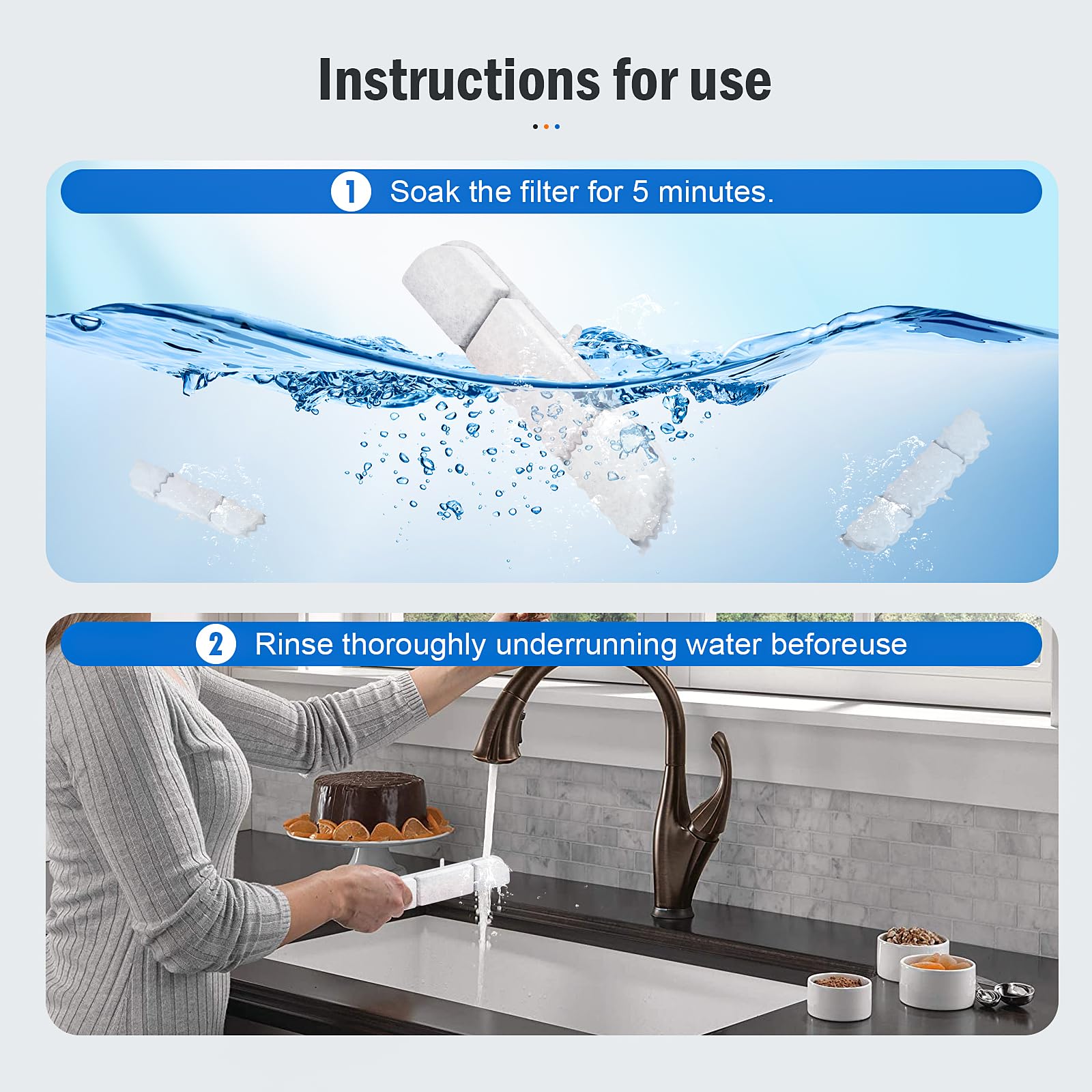 16 Packs Replacement Filters for DownyPaws Battery Operated Cat Water Fountain DPWFP6, 8 Months Set of Replacement Filters for D