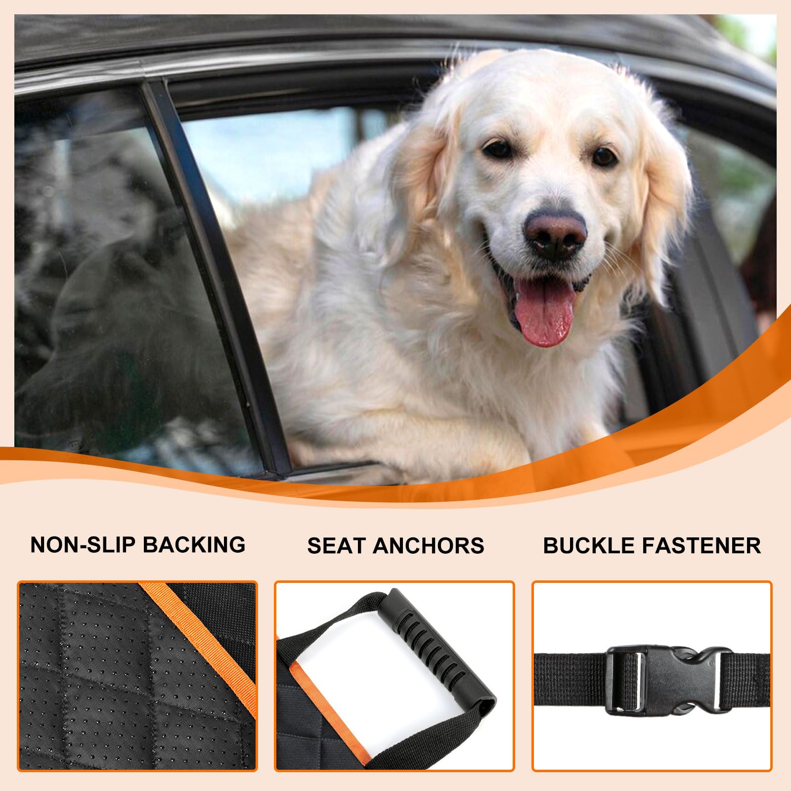 NECKORY Front Dog Seat Cover, Waterproof Car Seat Covers for Dogs Nonslip Scratch-Proof Dog Seat Cover Front Seat Cover for SUV,