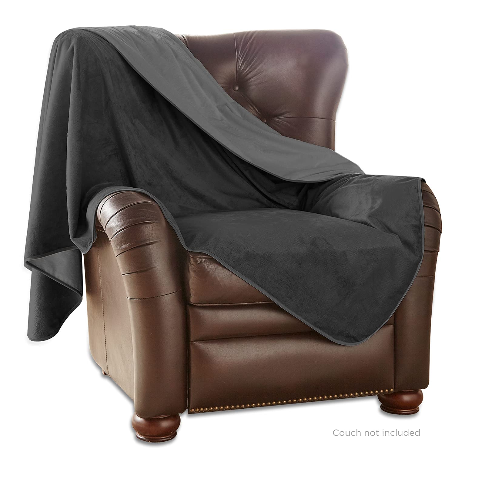 Mambe Large And Long Indoor Blanket Merlot - Soft And Silky Waterproof Throw - Machine Washable Fleece - For Protecting Furnitur