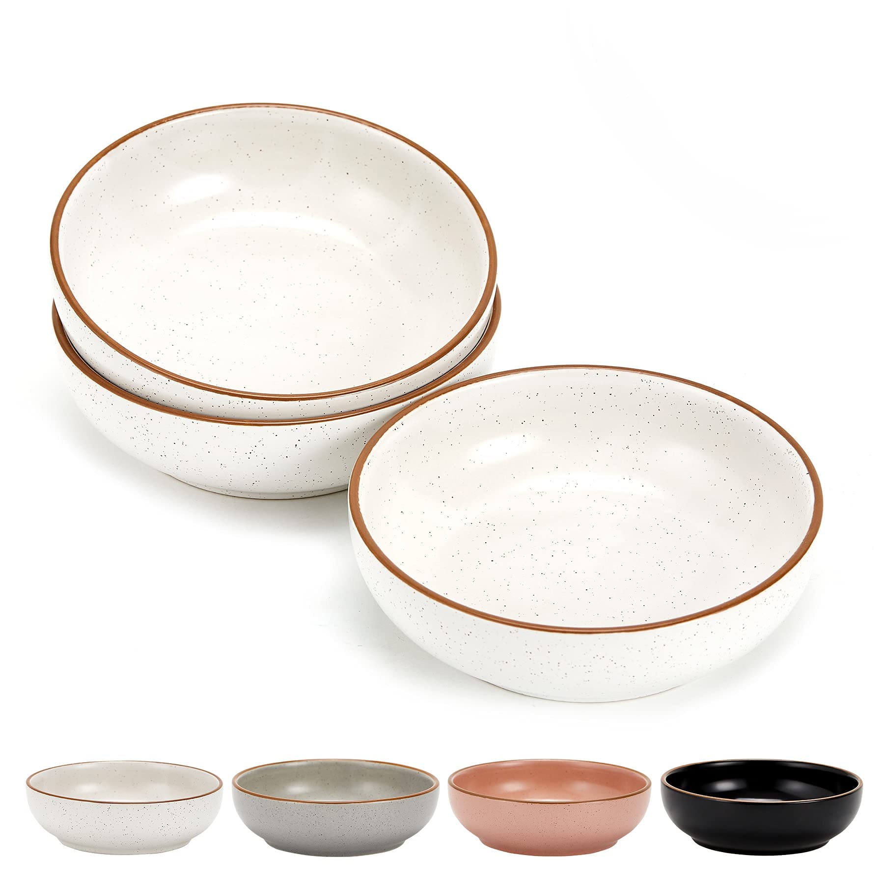 Ceramic Cat Bowls, Howise Pet Bowl Cat Dishes for Food and Water, 5.3 In Cat Food Dish 3 Pack Cat Food Bowls Set Small Dog Dish,