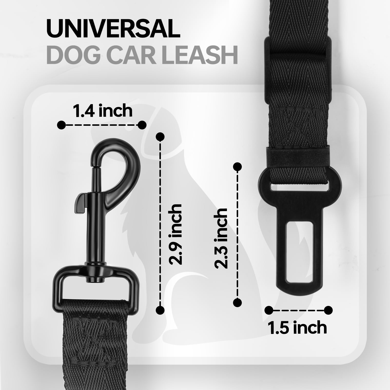 Thickened Dog Seat Belt for Car, 3 Pack Set Retractable Dog Car Leash Adjustable Dog Seat Belt for Vehicle Nylon Pet Safety Seat