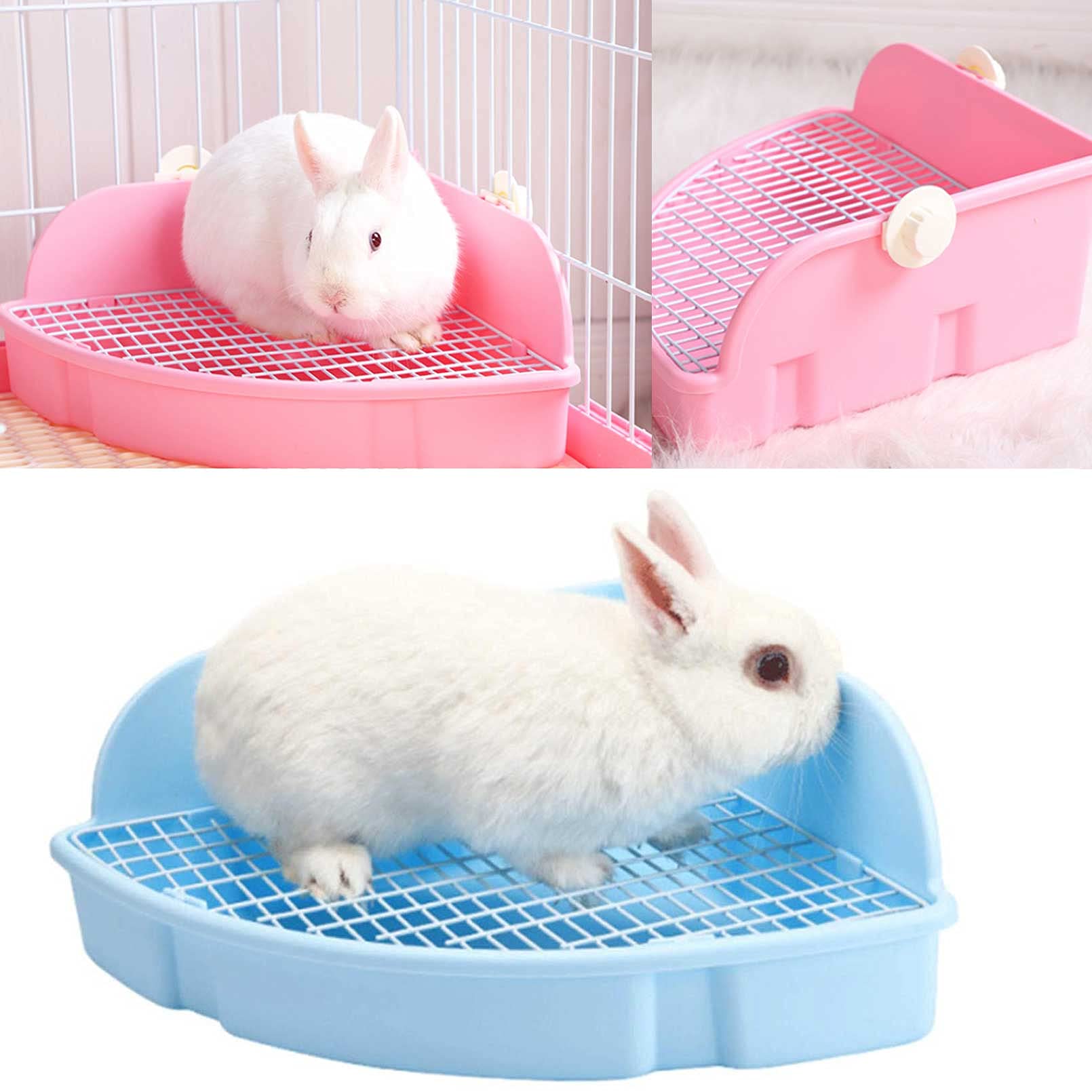 Kathson Large Rabbit Litter Box Bunny Corner Toilet Box Potty Trainer Bigger Pet Pan Small Animal Cage Toilet Bedding Box Fanshaped For Adult Guinea Pigs Chinchilla Ferret Galesaur