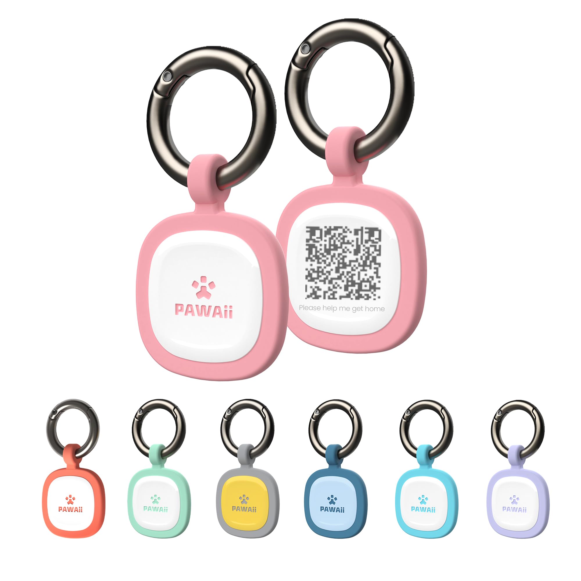 Pawaii QR Code Pet ID Tag, Dog Tag with QR Code, Silent Silicone Dog ID Tag, Modifiable Pet Online Profile, Free Online Pet Page