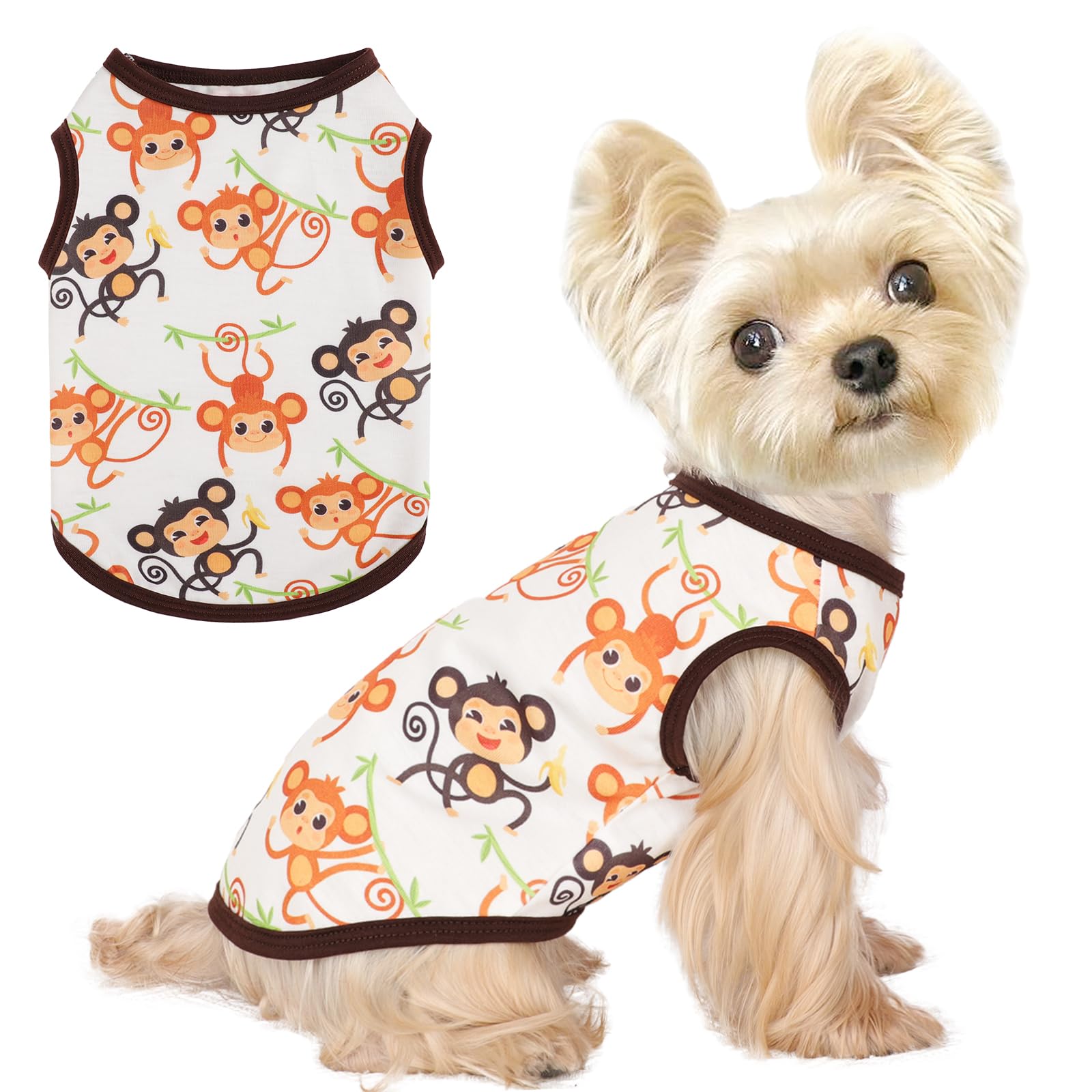 Dog Shirt Vest Dog Clothes For Small Dogs Boy Girl Stretchy Summer Puppy T-Shirts Soft Breathable Lightweight Puppy Sweatshirt P