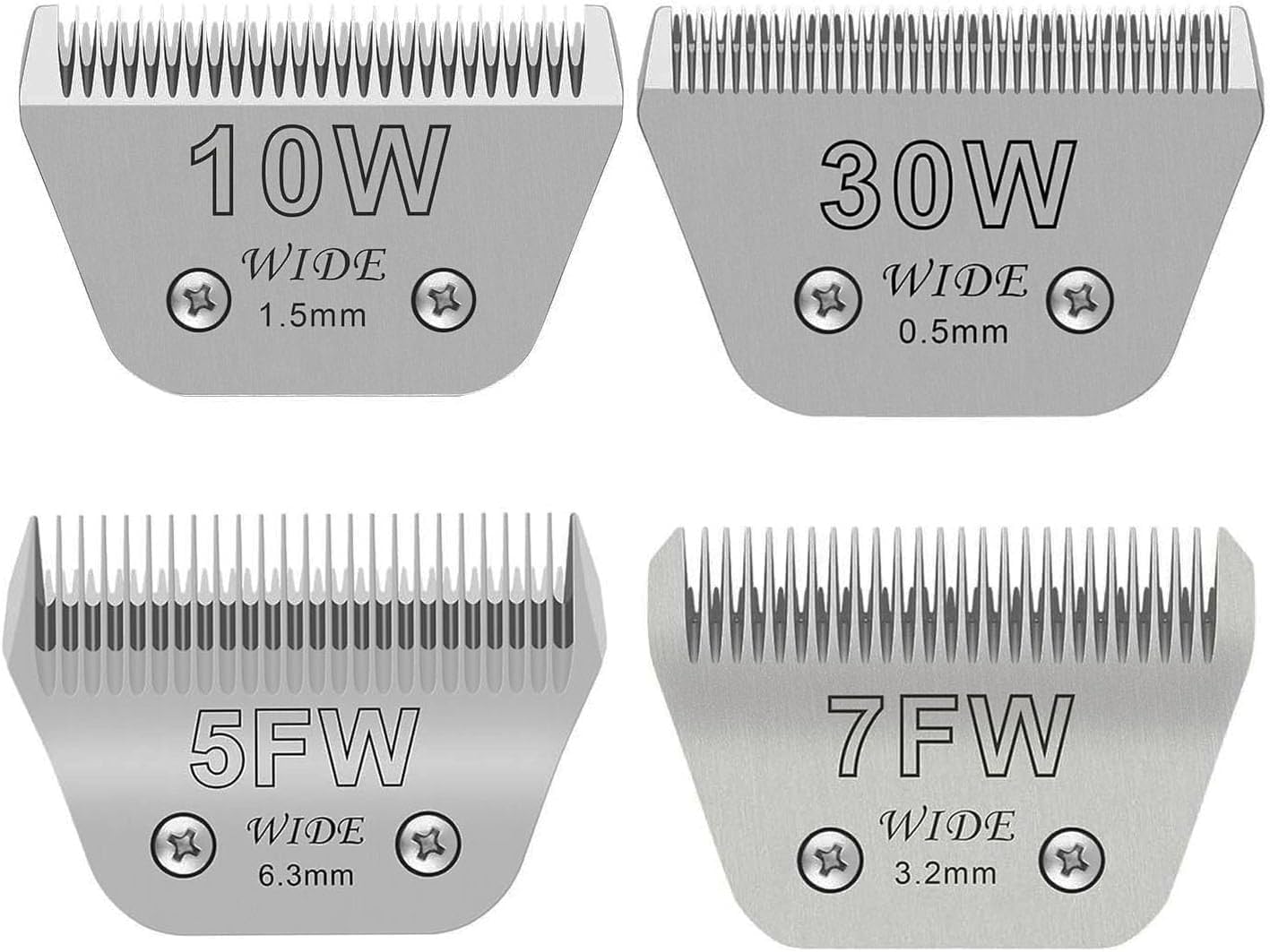 4Pcs Wide Blades For Dog Grooming Blades Compatible With Andis,Oster A5,Wahl Km10 Dog Clippers Stainless Steel Blades For Animal