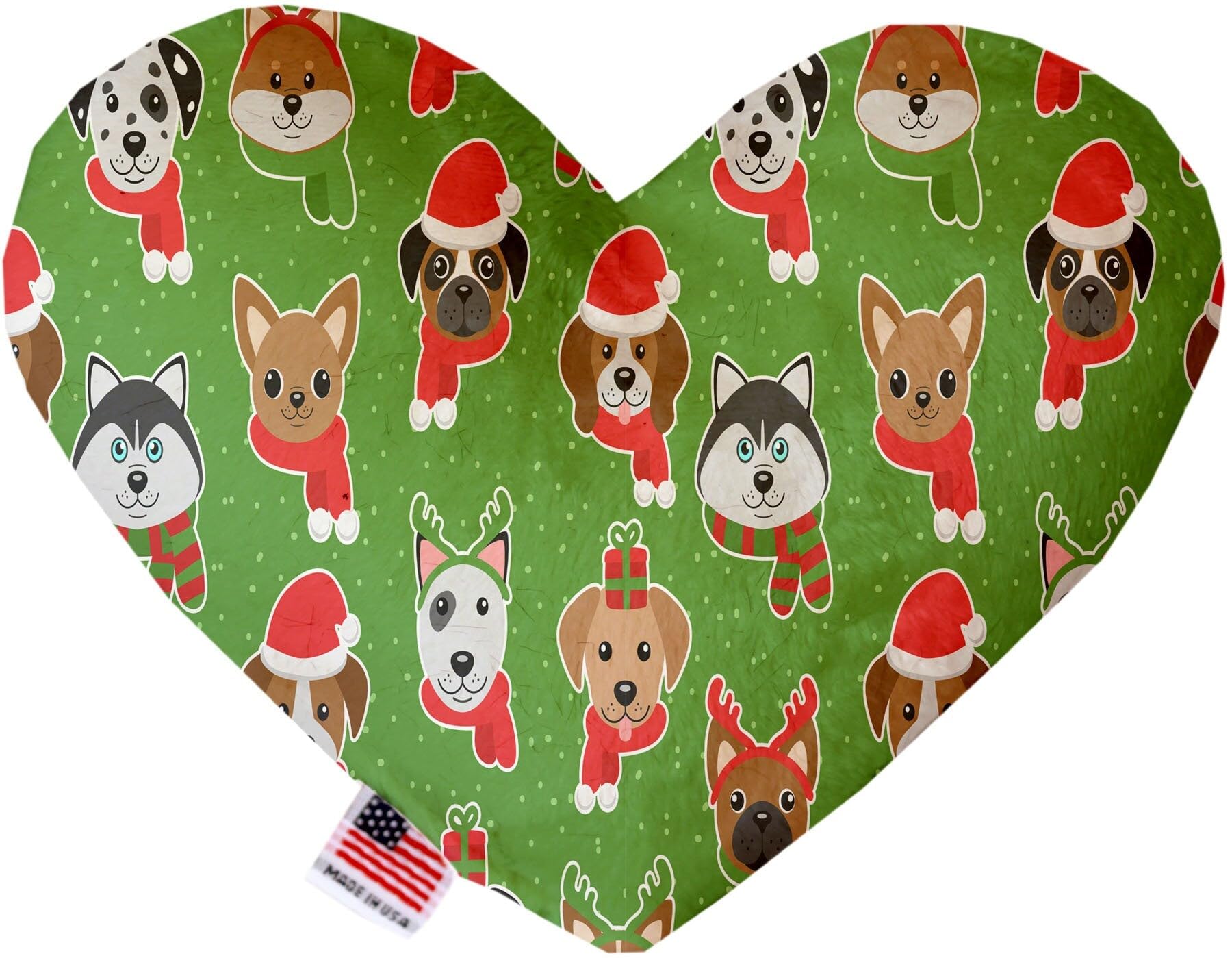 Christmas Pet and Dog Plush Heart or Bone Toy, &quot;Holiday Friends Group&quot; (Available in different sizes, and 7 different patterns!) Christmas T Rex 8&quot; Plush Heart
