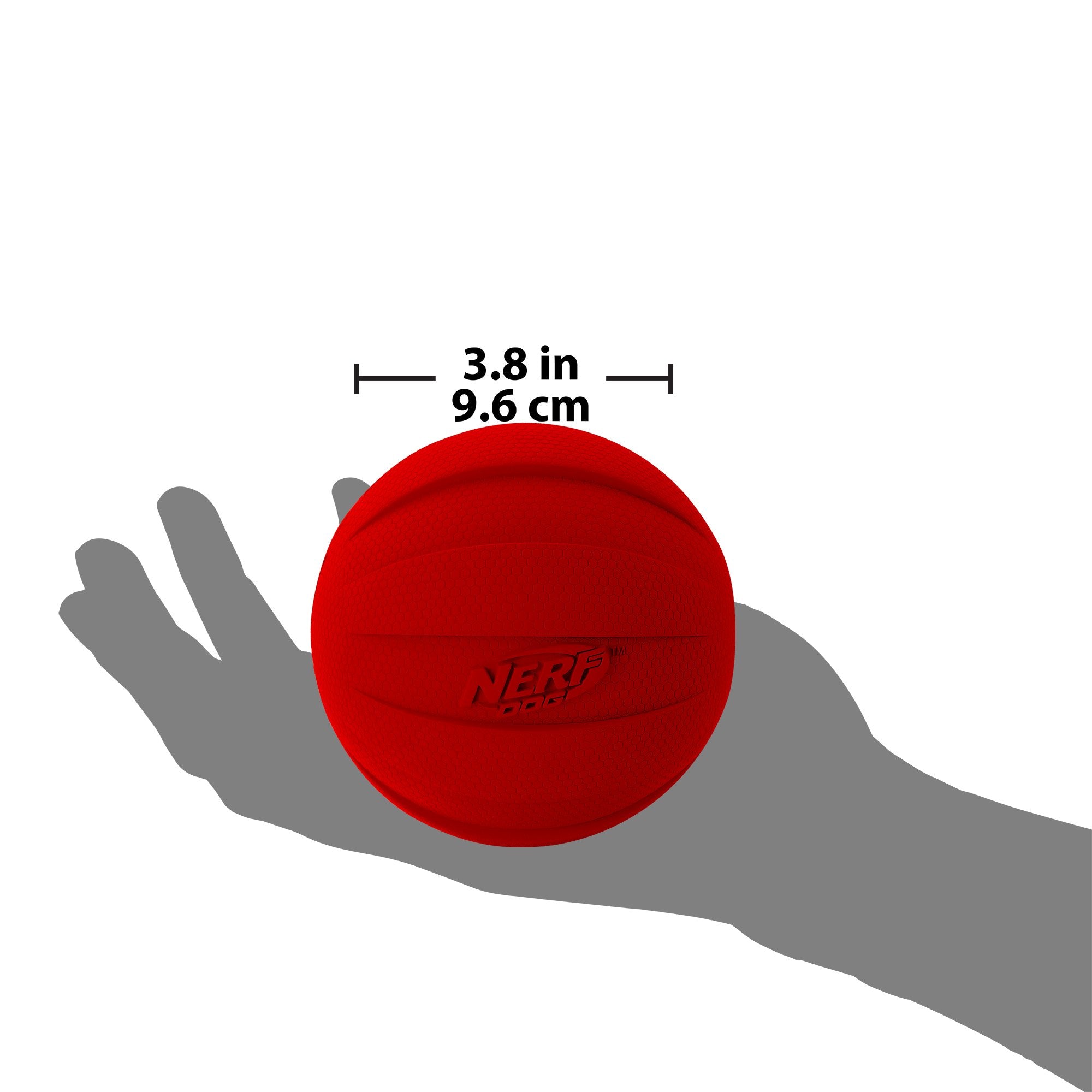 Nerf Dog Rubber Ball Dog Toy With Interactive Squeaker, Lightweight, Durable And Water Resistant, 4 Inch Diameter For Medium/Lar